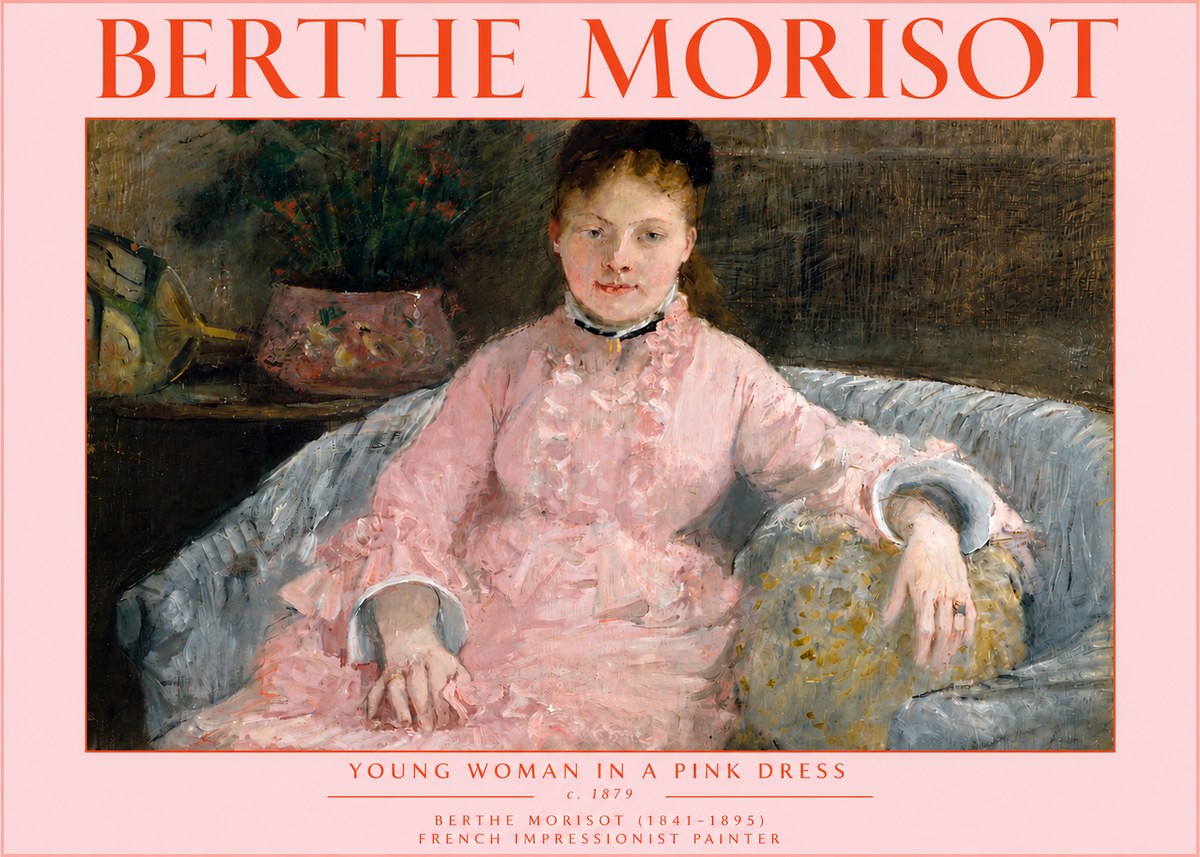 Berthe Morisot Young Woman in a Pink Dress I No5 - Poster