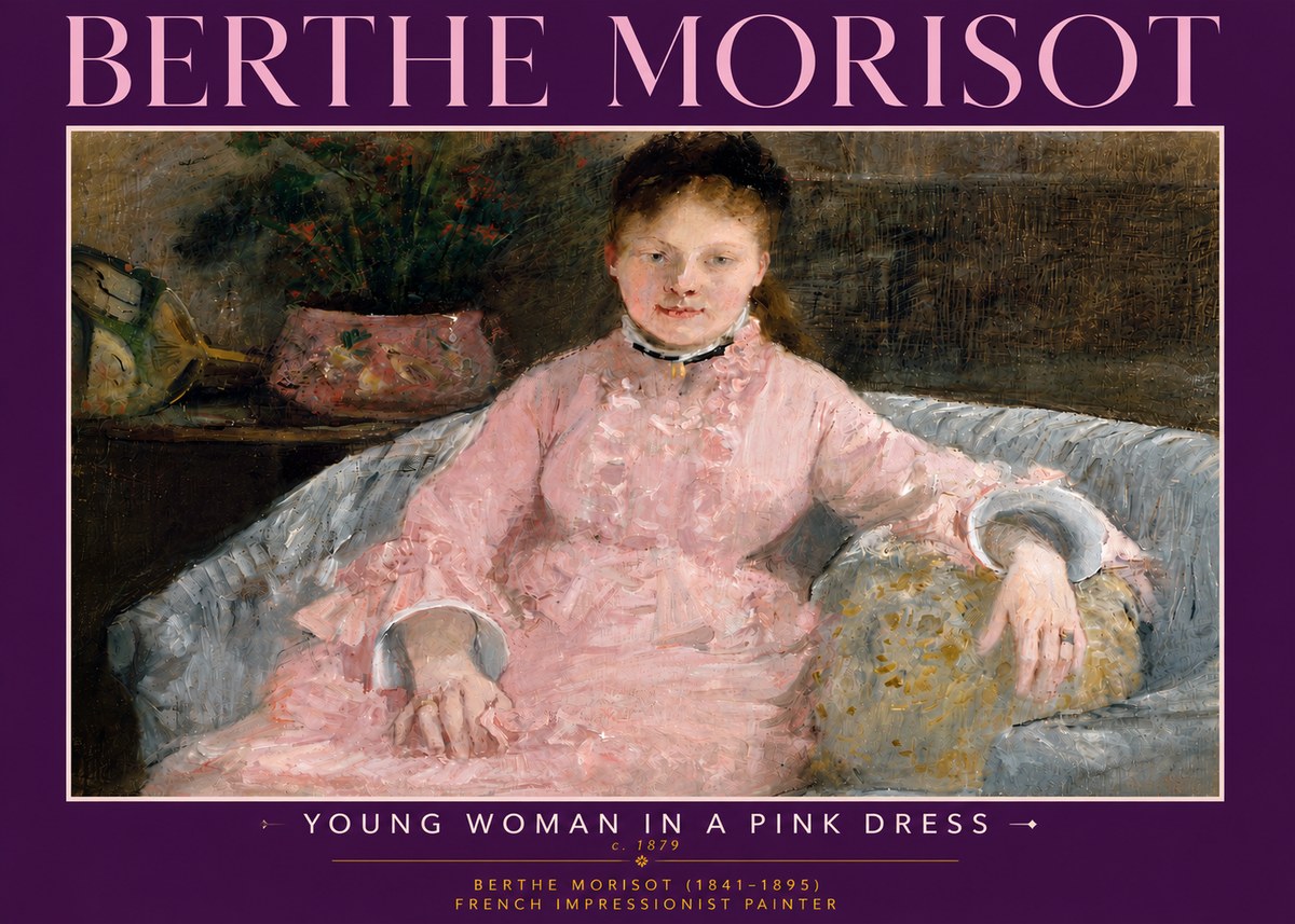 Berthe Morisot Young Woman in a Pink Dress I No6 - Poster