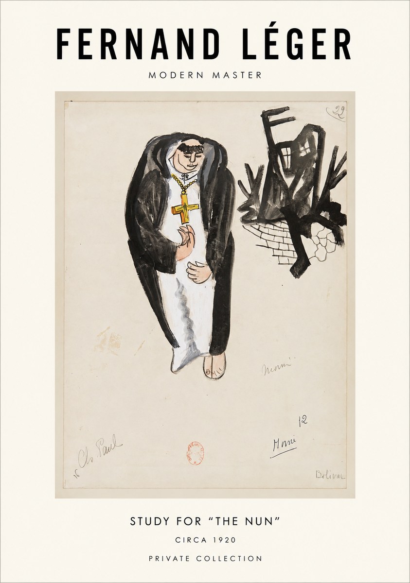 Fernand Léger Study for "the Nun" No1 - Poster