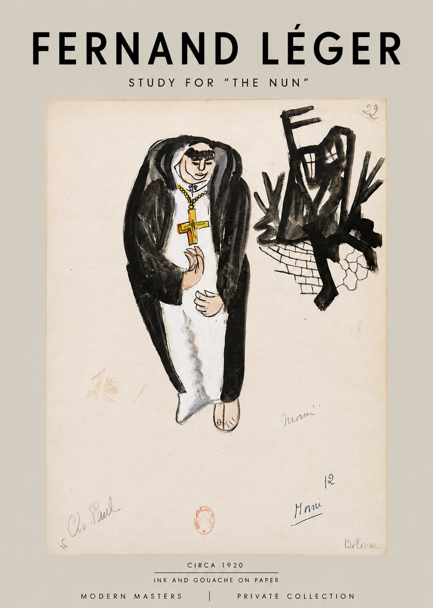 Fernand Léger Study for "the Nun" No4 - Poster