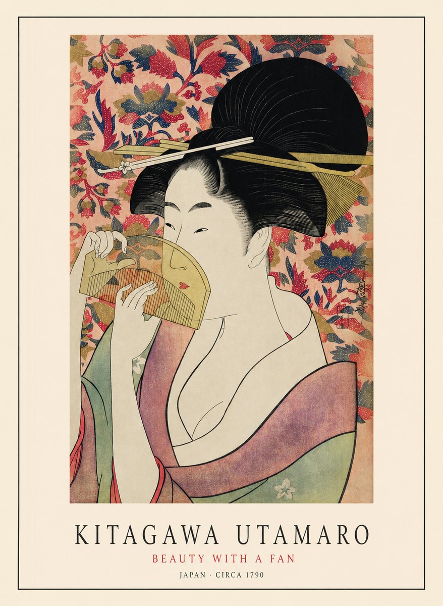 Kitagawa Utamaro Beauty with a Fan II No1 - Poster
