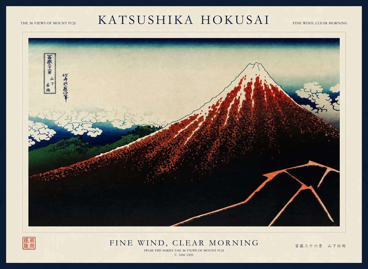 Katsushika Hokusai Fine Wind, Clear Morning No1 - Poster