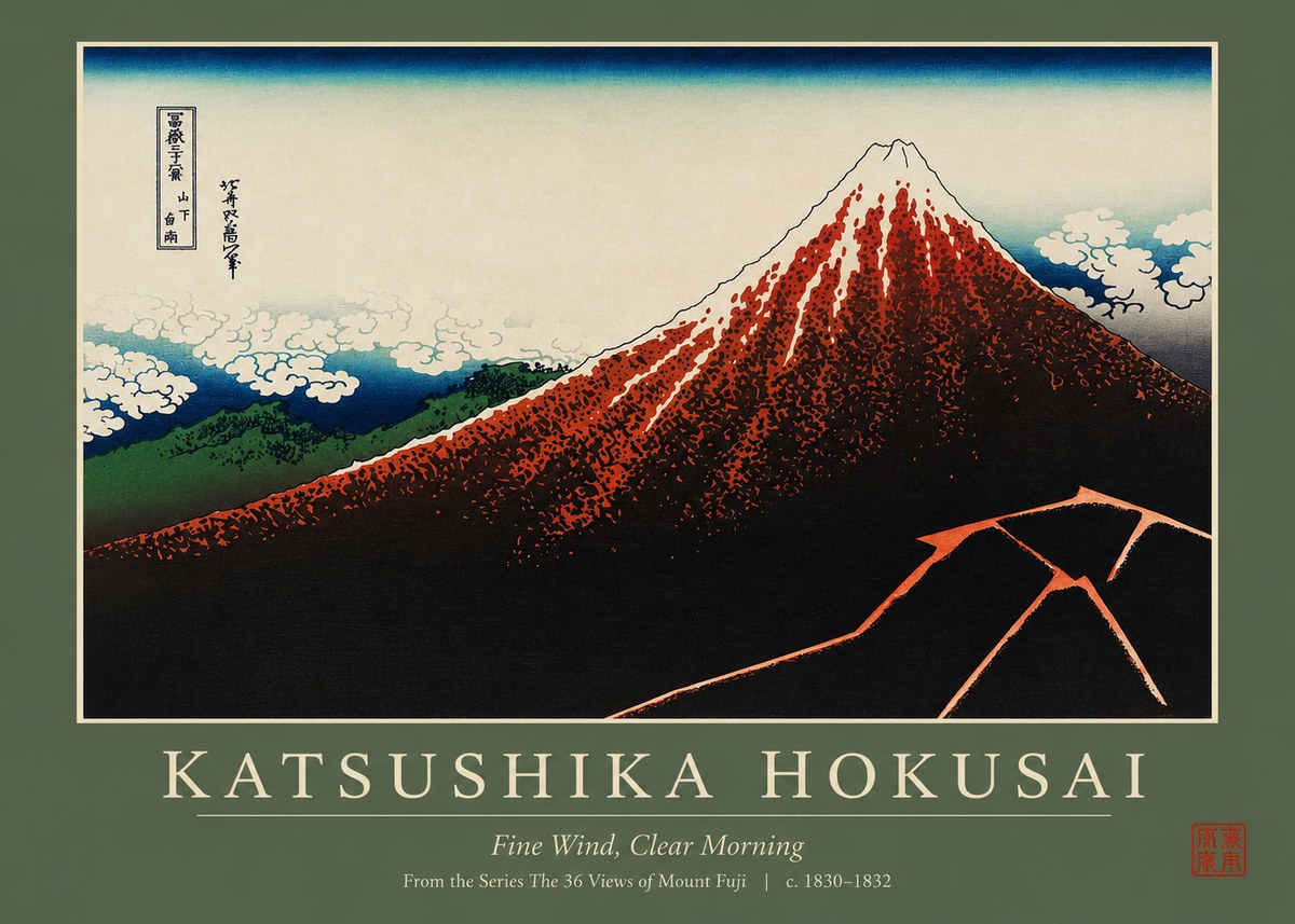 Katsushika Hokusai Fine Wind, Clear Morning No2 - Poster