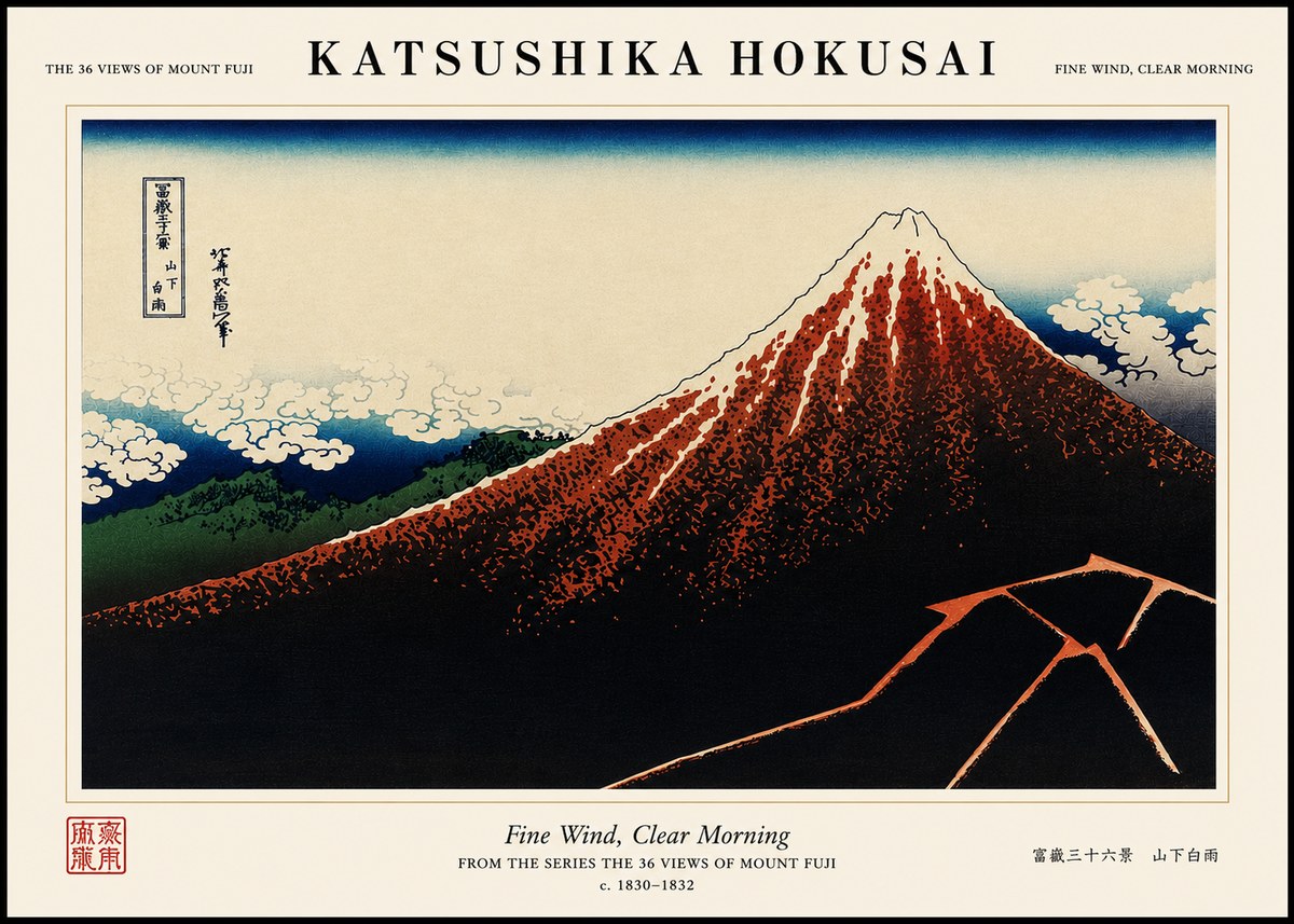 Katsushika Hokusai Fine Wind, Clear Morning No4 - Poster