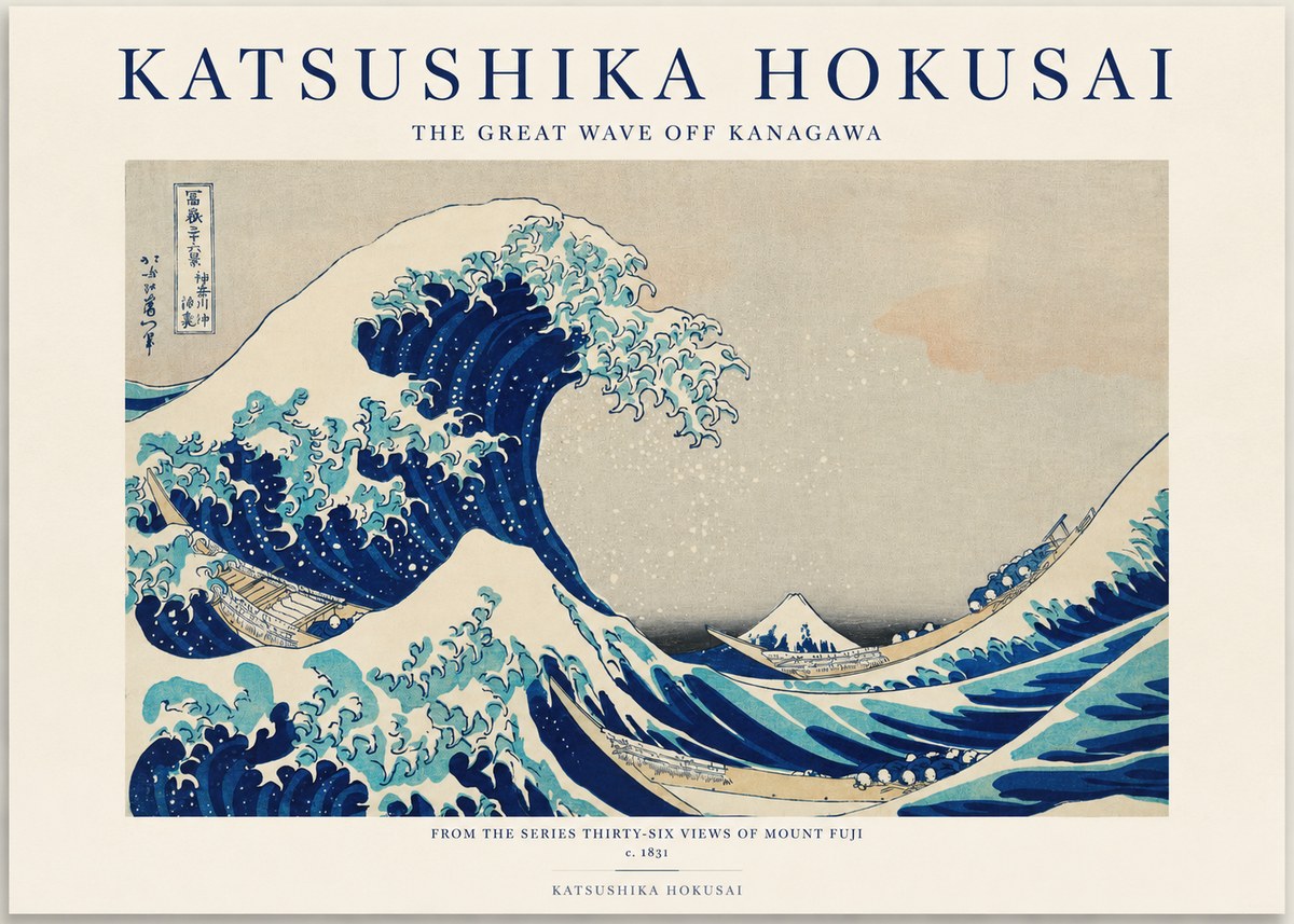 Katsushika Hokusai The Great Wave off Kanagawa I No1 - Poster