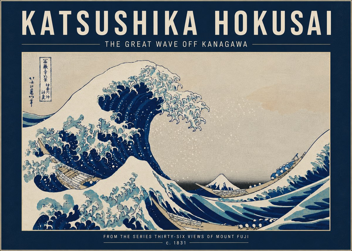 Katsushika Hokusai The Great Wave off Kanagawa I No6 - Poster