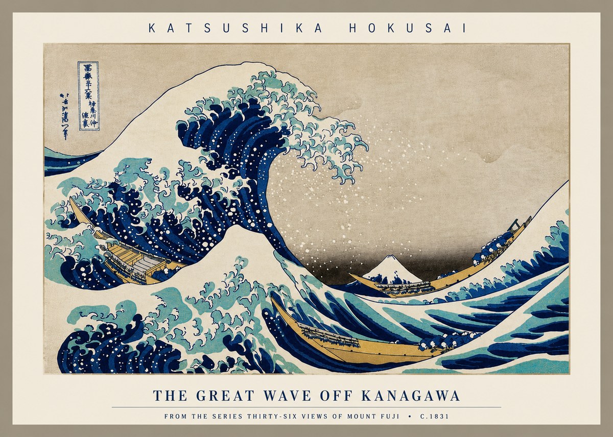 Katsushika Hokusai The Great Wave off Kanagawa II No3 - Poster