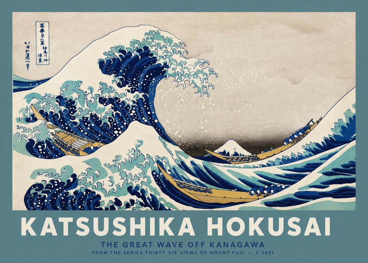 Katsushika Hokusai The Great Wave off Kanagawa II No4 - Poster