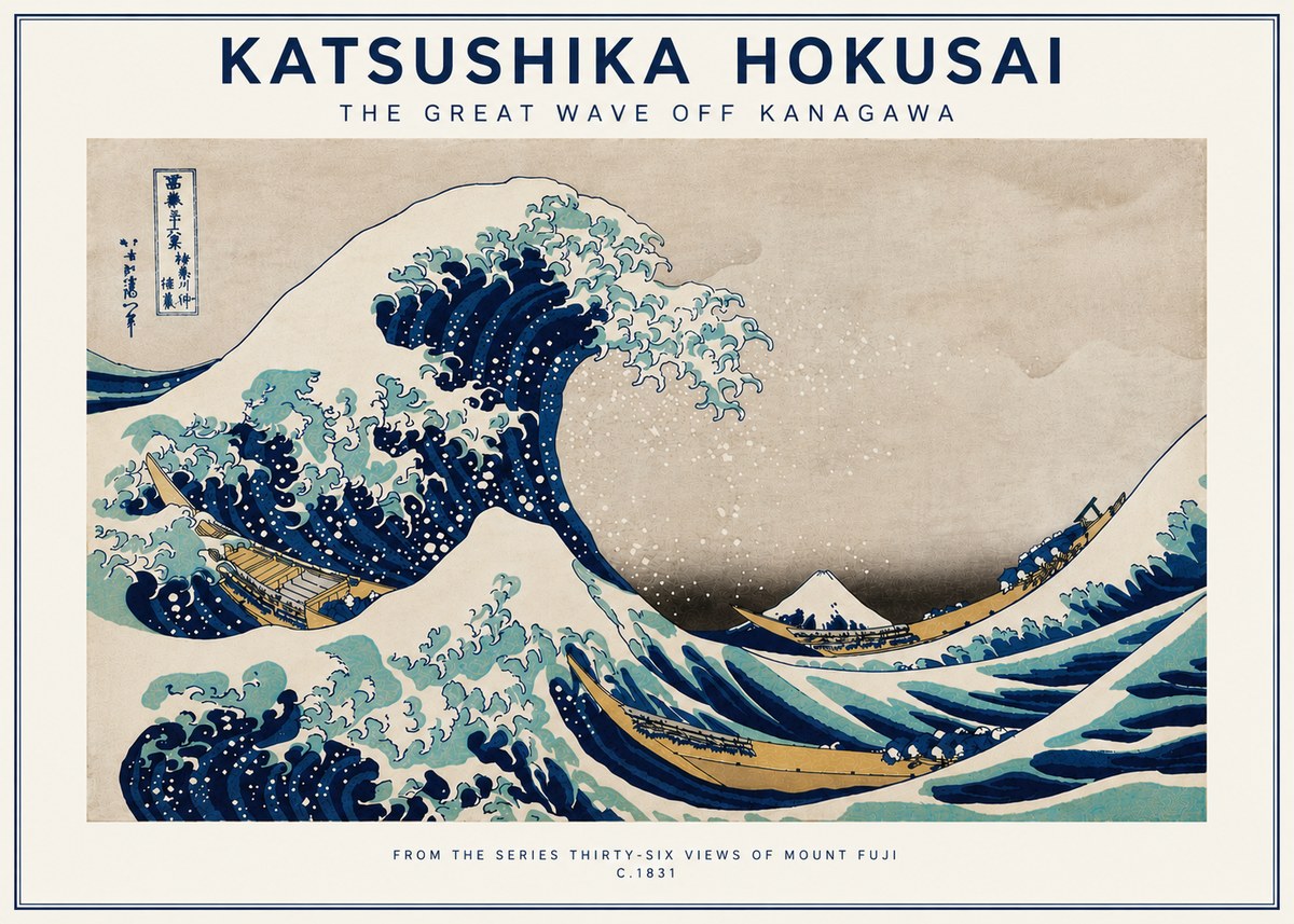 Katsushika Hokusai The Great Wave off Kanagawa II No6 - Poster