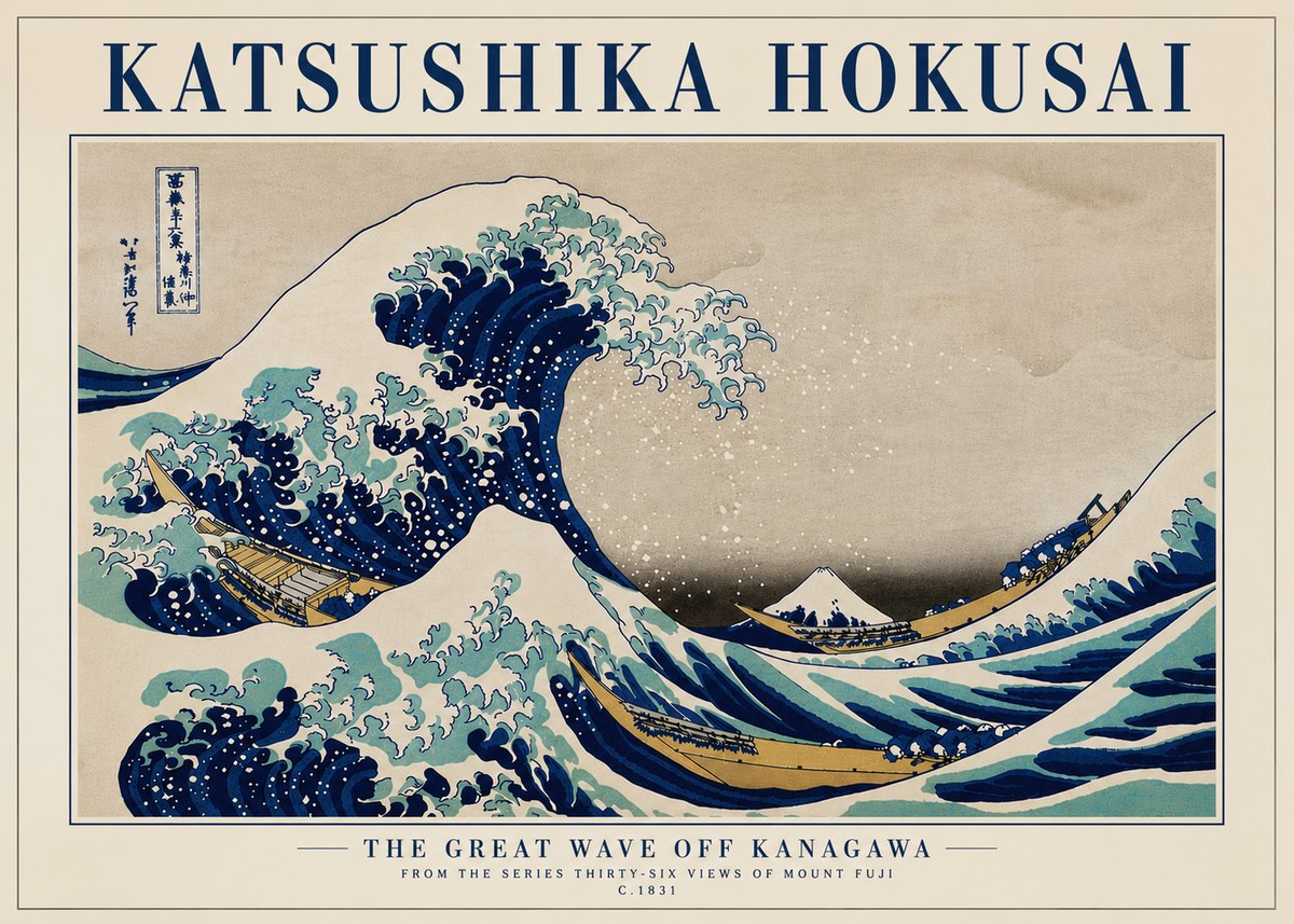 Katsushika Hokusai The Great Wave off Kanagawa II No7 - Poster