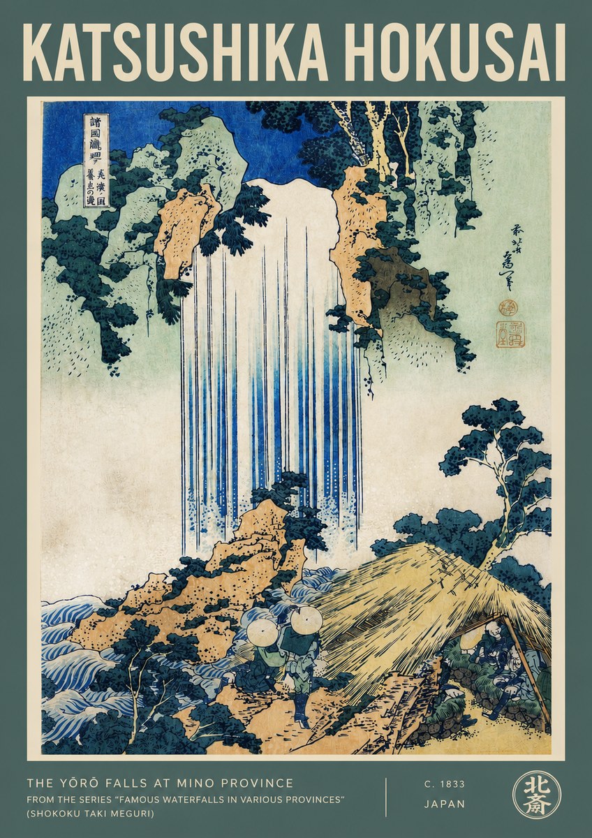 Katsushika Hokusai The Yōrō Falls at Mino Province No2 - Poster