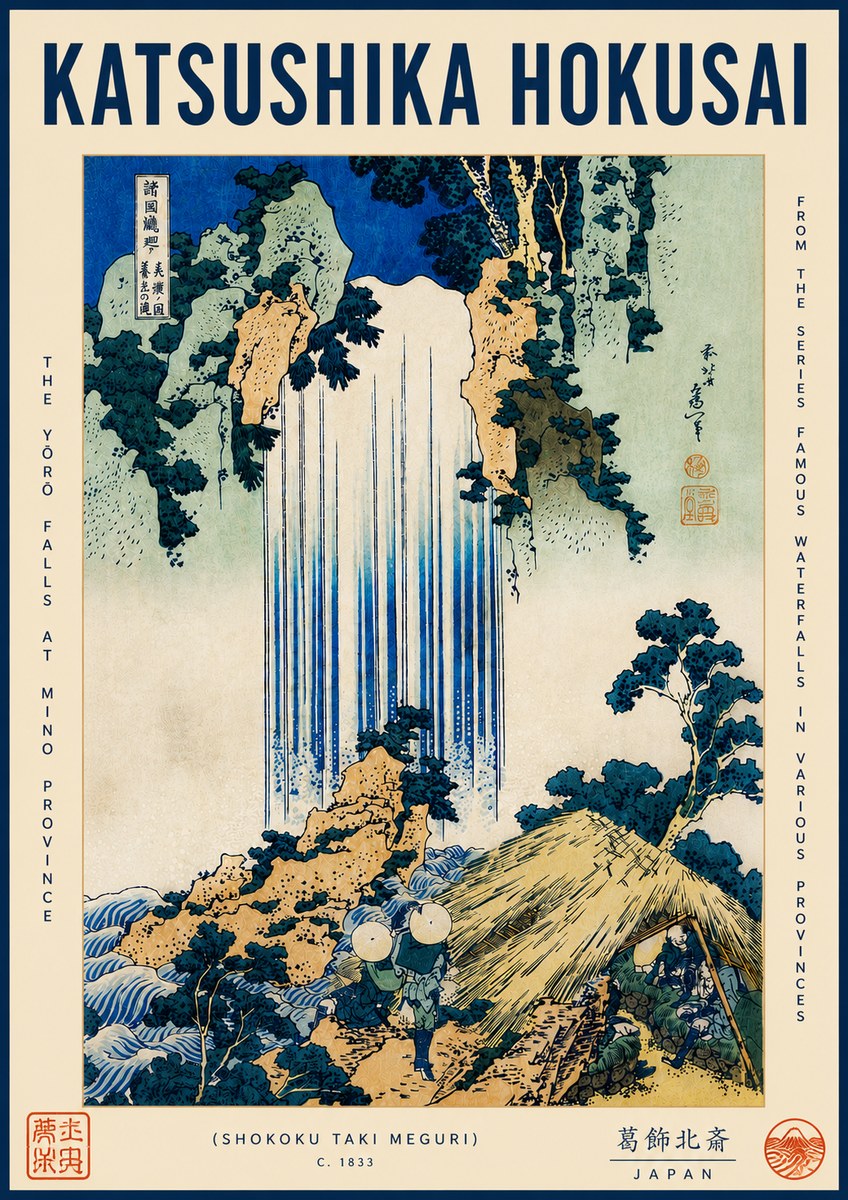 Katsushika Hokusai The Yōrō Falls at Mino Province No4 - Poster