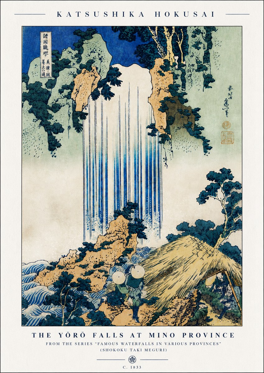 Katsushika Hokusai The Yōrō Falls at Mino Province No5 - Poster