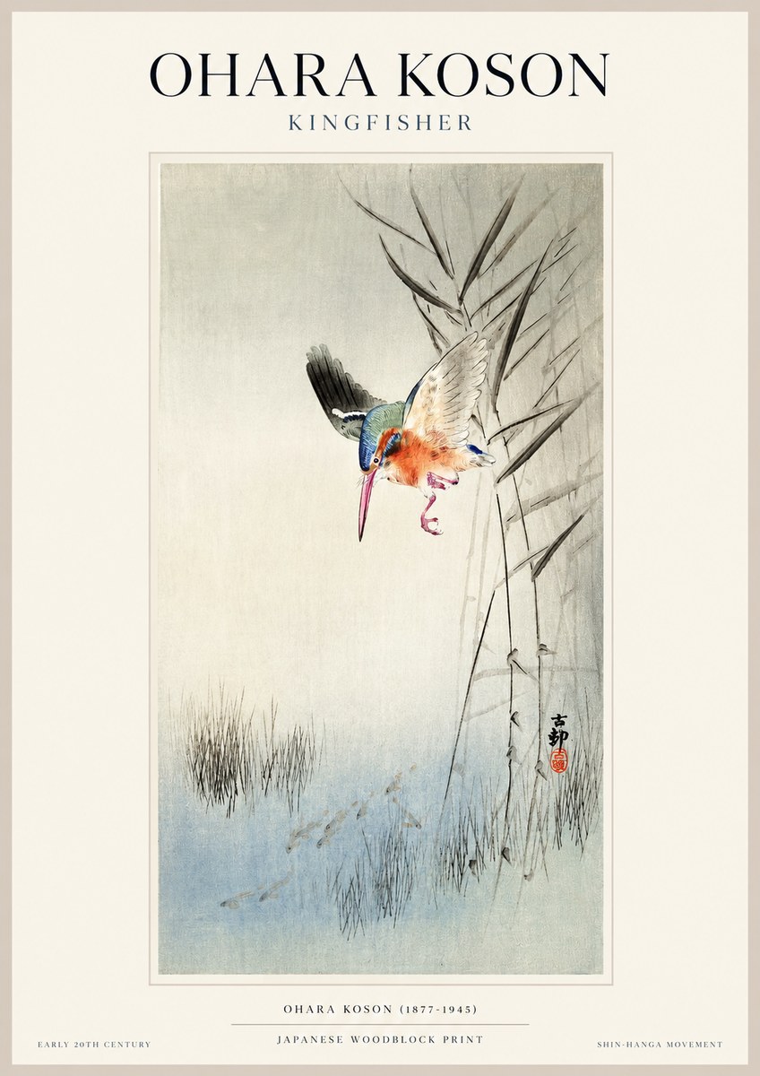 Ohara Koson Kingfisher No1 - Poster