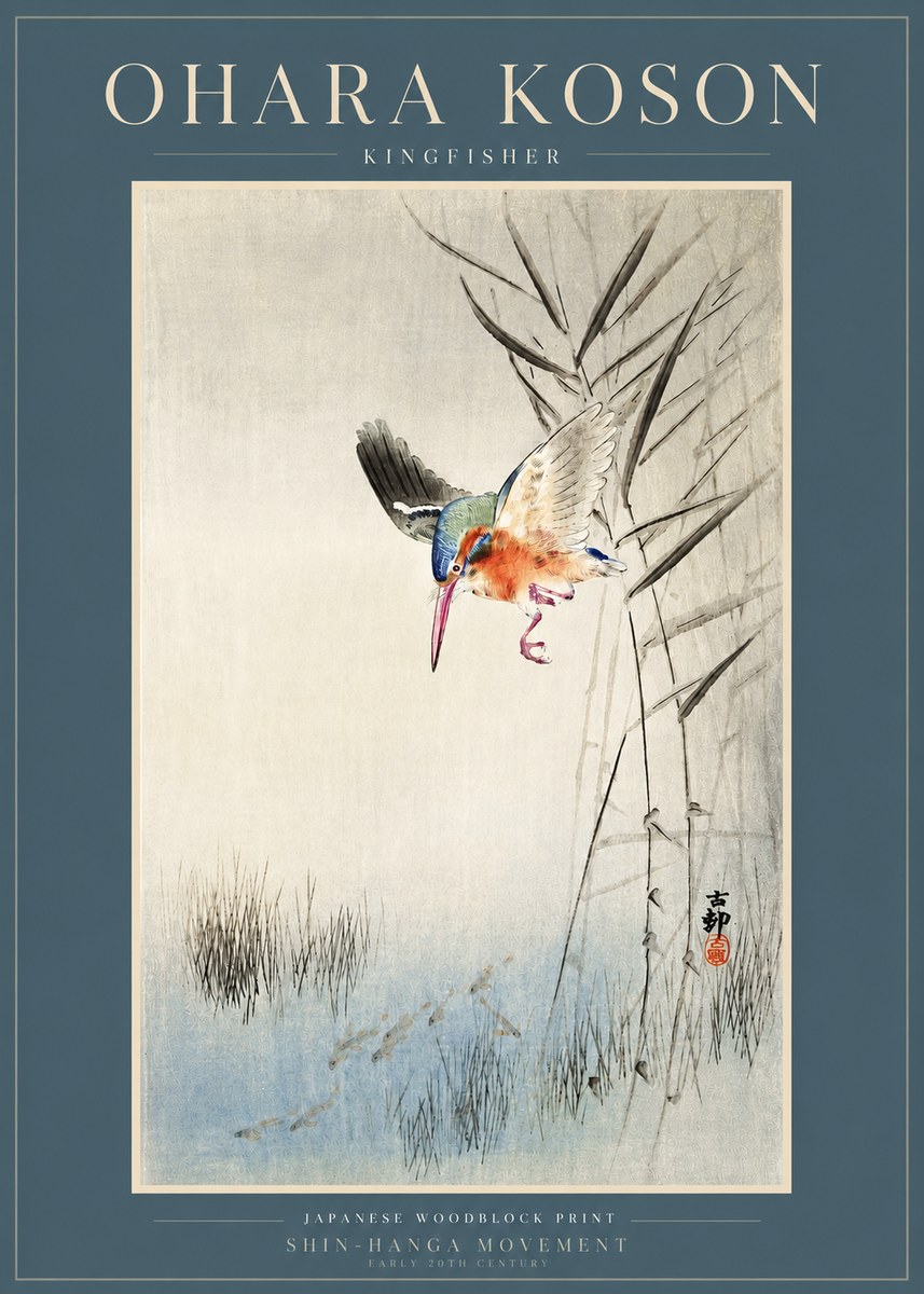 Ohara Koson Kingfisher No3 - Poster