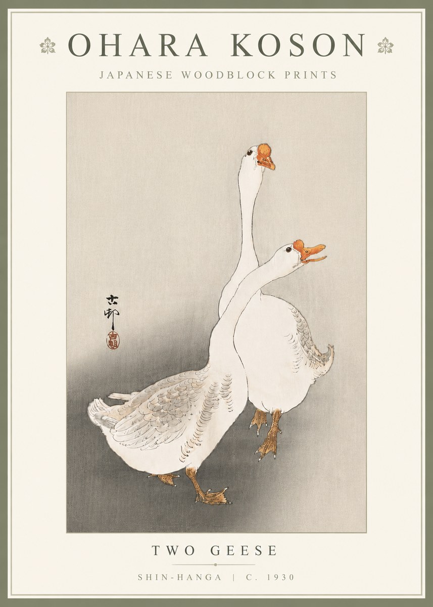 Ohara Koson Two Geese No5 - Poster