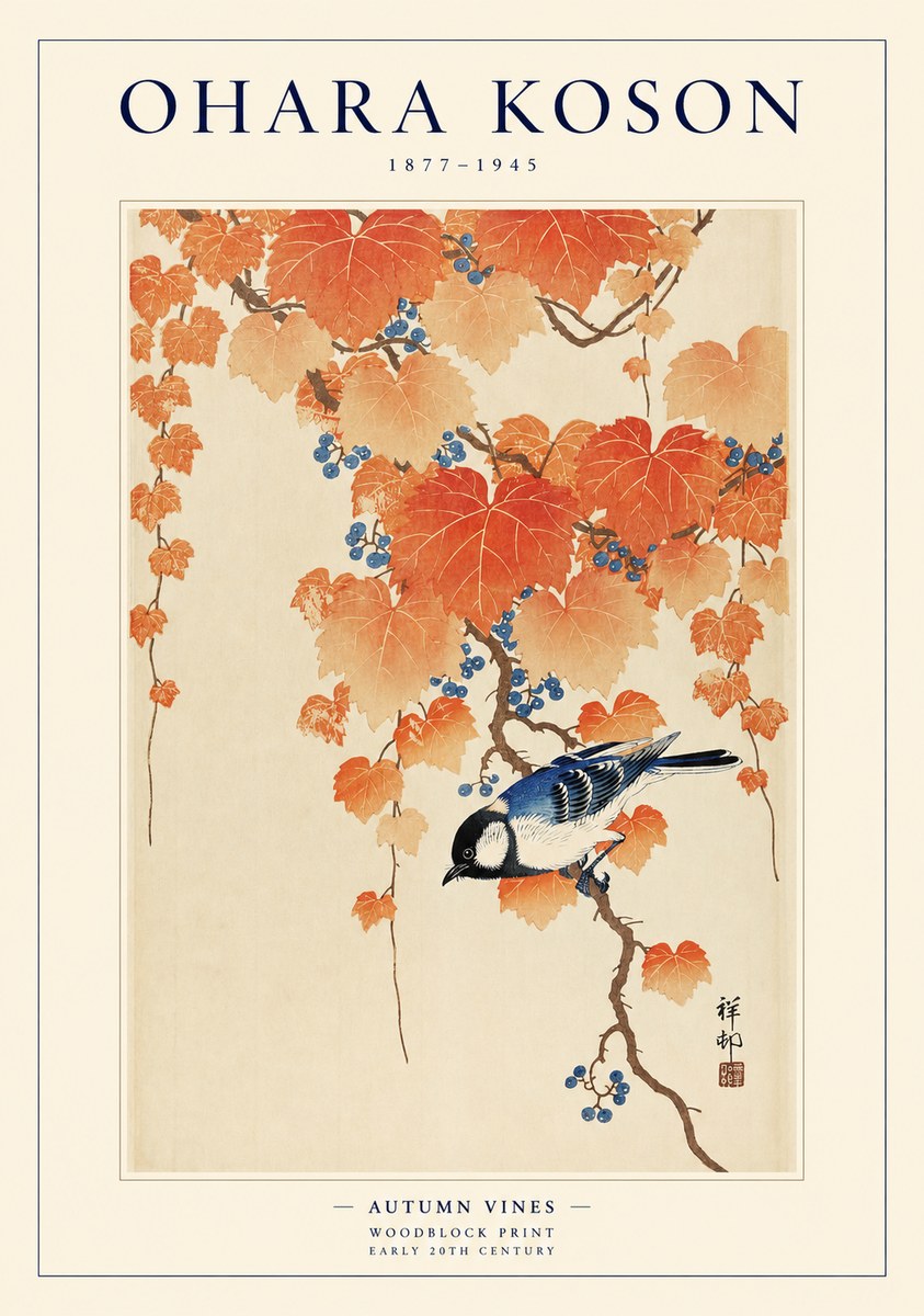 Ohara Koson Autumn Vines No1 - Poster