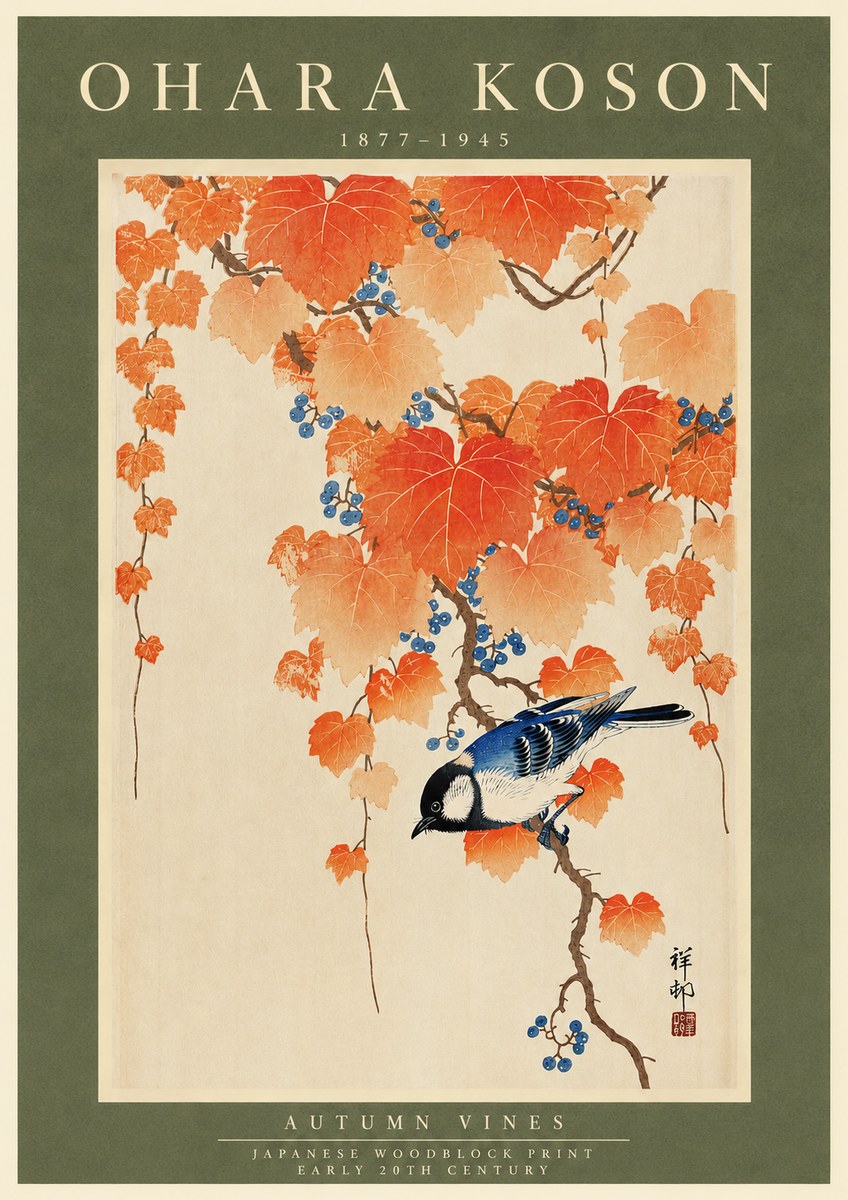Ohara Koson Autumn Vines No3 - Poster