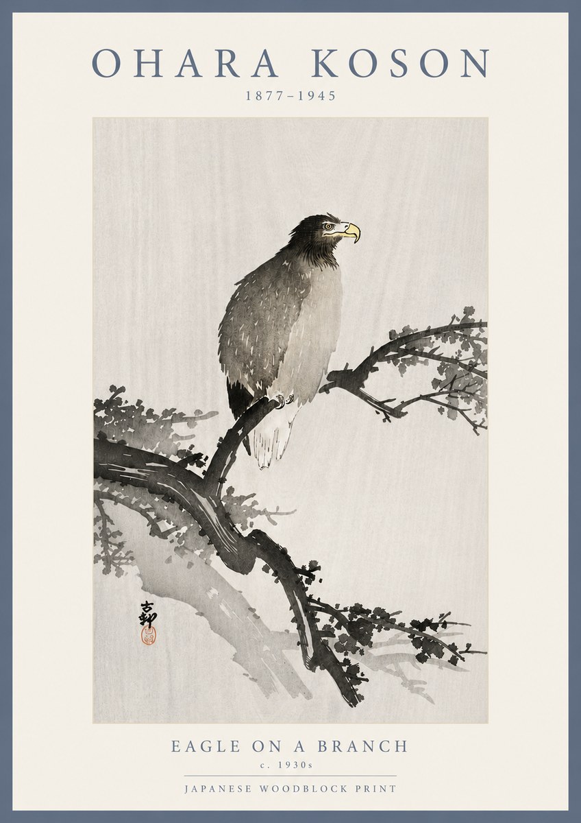 Ohara Koson Eagle on a Branch I No5 - Poster