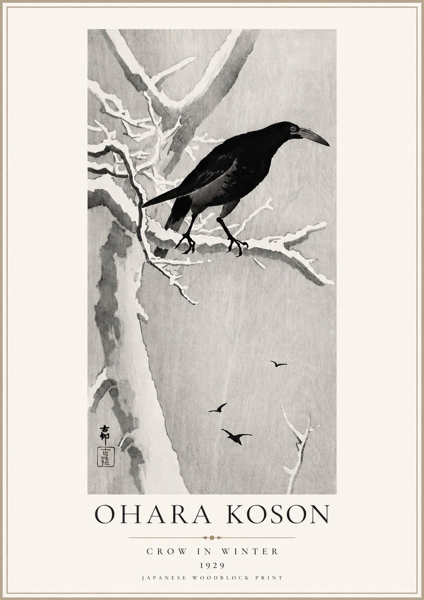 Ohara Koson Crow in Winter I No3 - Poster