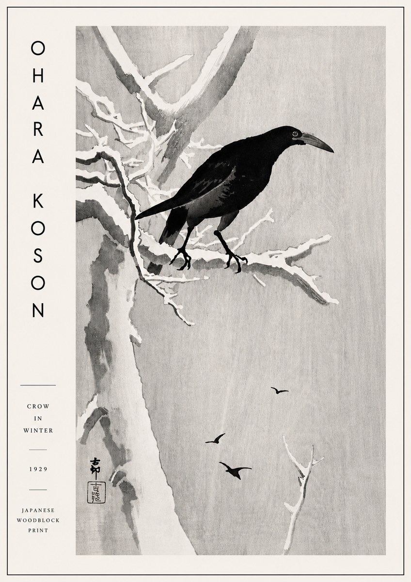 Ohara Koson Crow in Winter I No4 - Poster