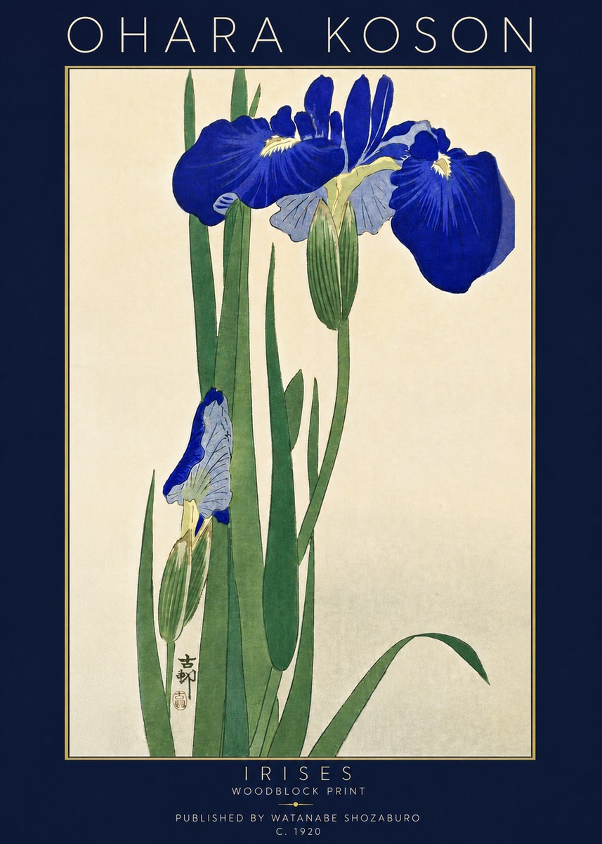 Ohara Koson Irises I No5 - Poster
