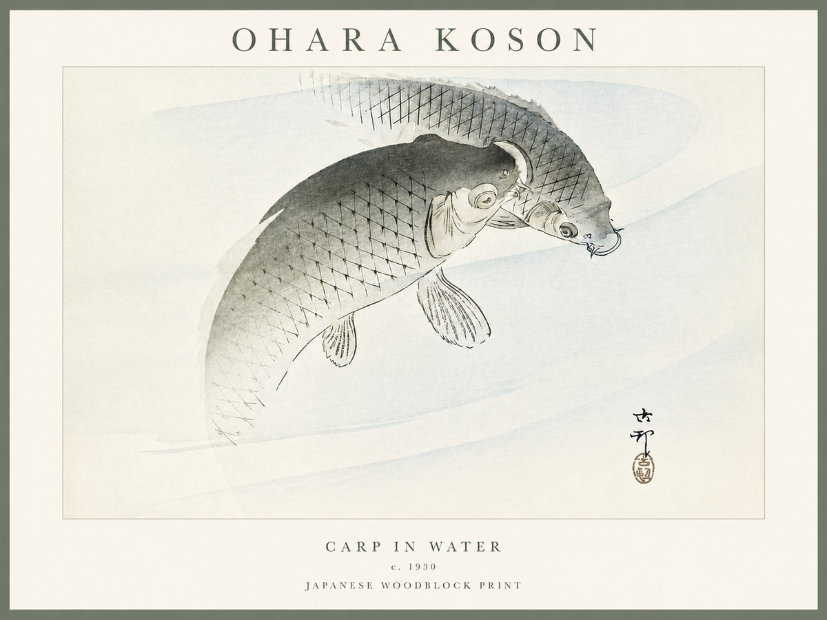 Ohara Koson Carp in Water No4 - Poster