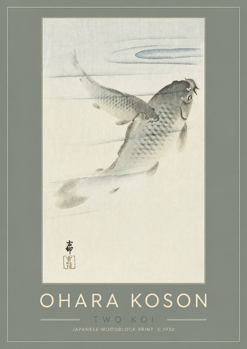 Ohara Koson Two Koi I No2 - Poster