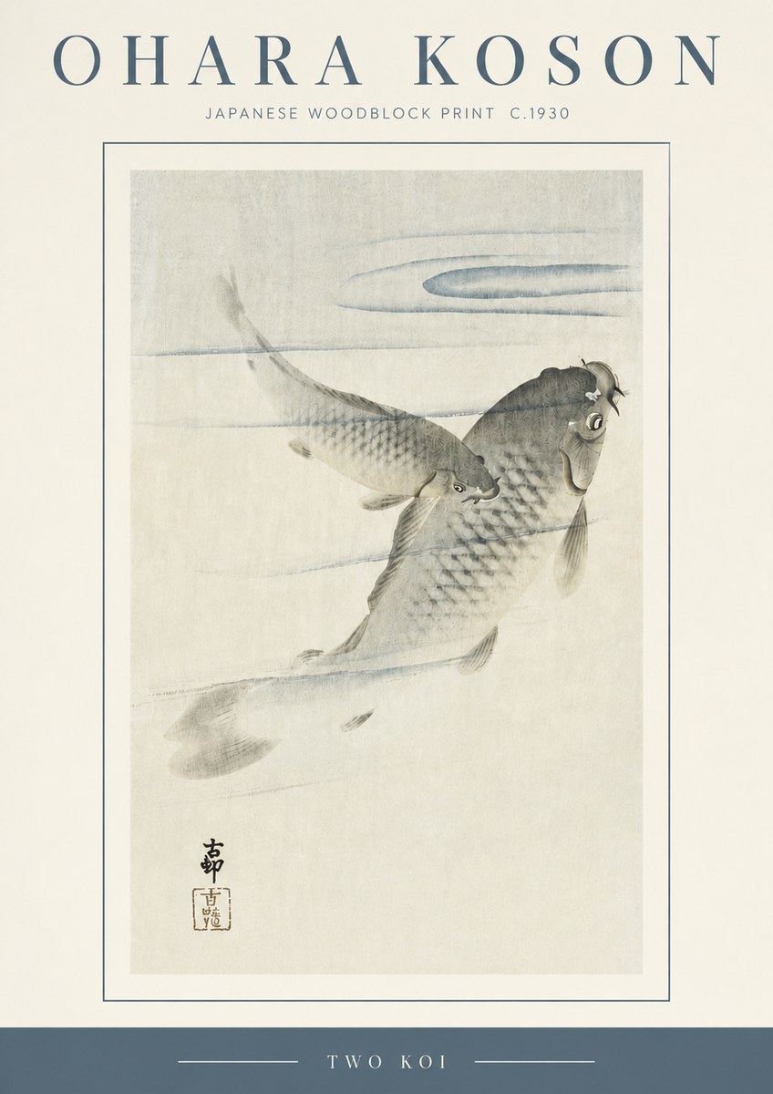 Ohara Koson Two Koi I No3 - Poster