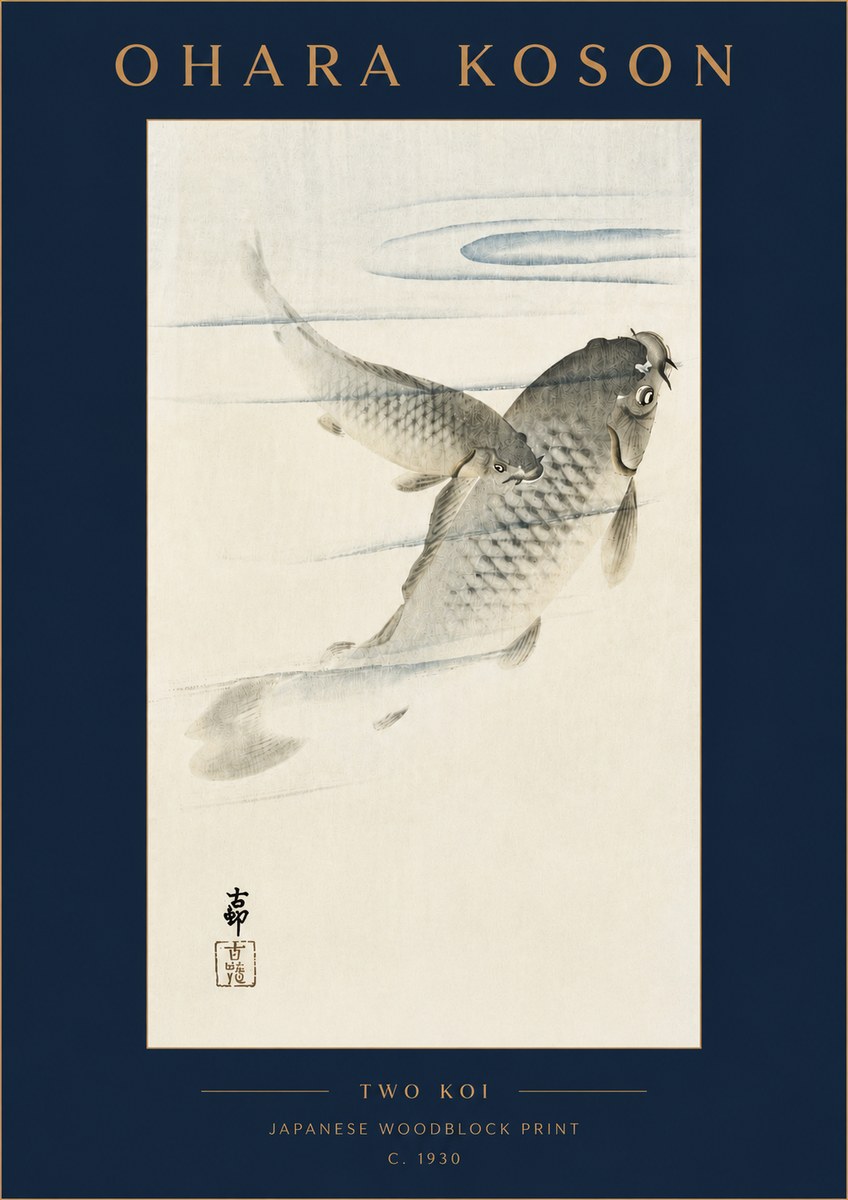 Ohara Koson Two Koi I No4 - Poster