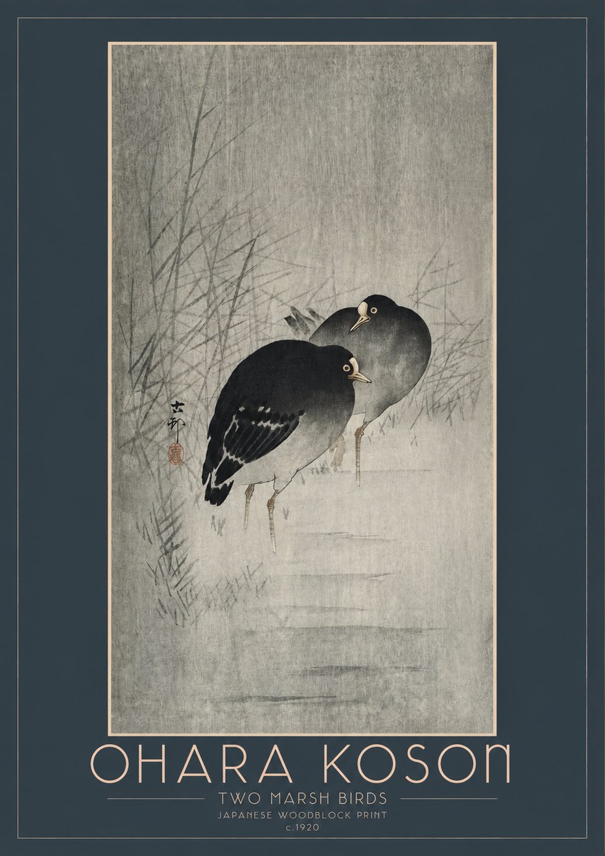 Ohara Koson Two Marsh Birds No2 - Poster