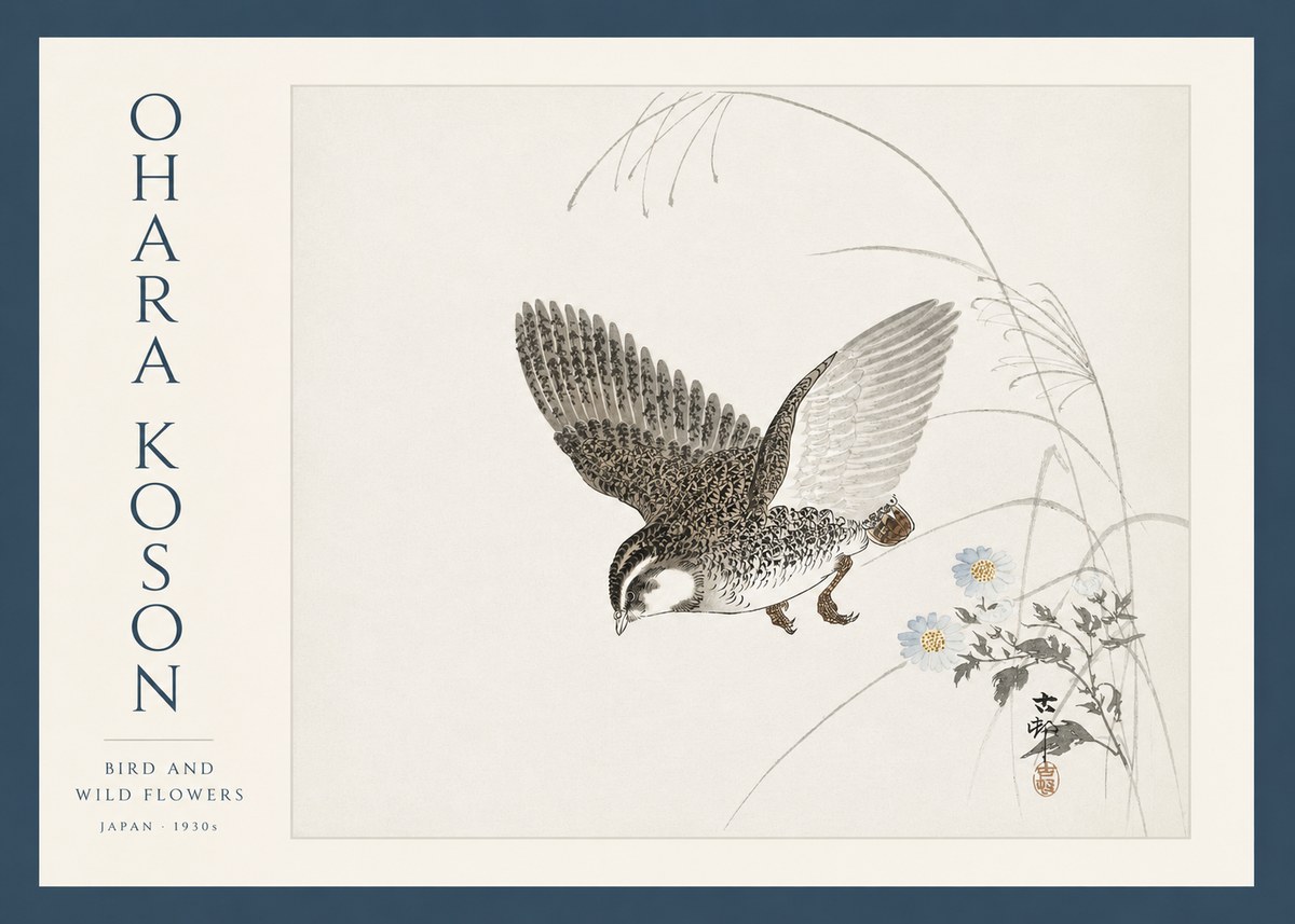 Ohara Koson Bird and Wild Flowers No3 - Poster