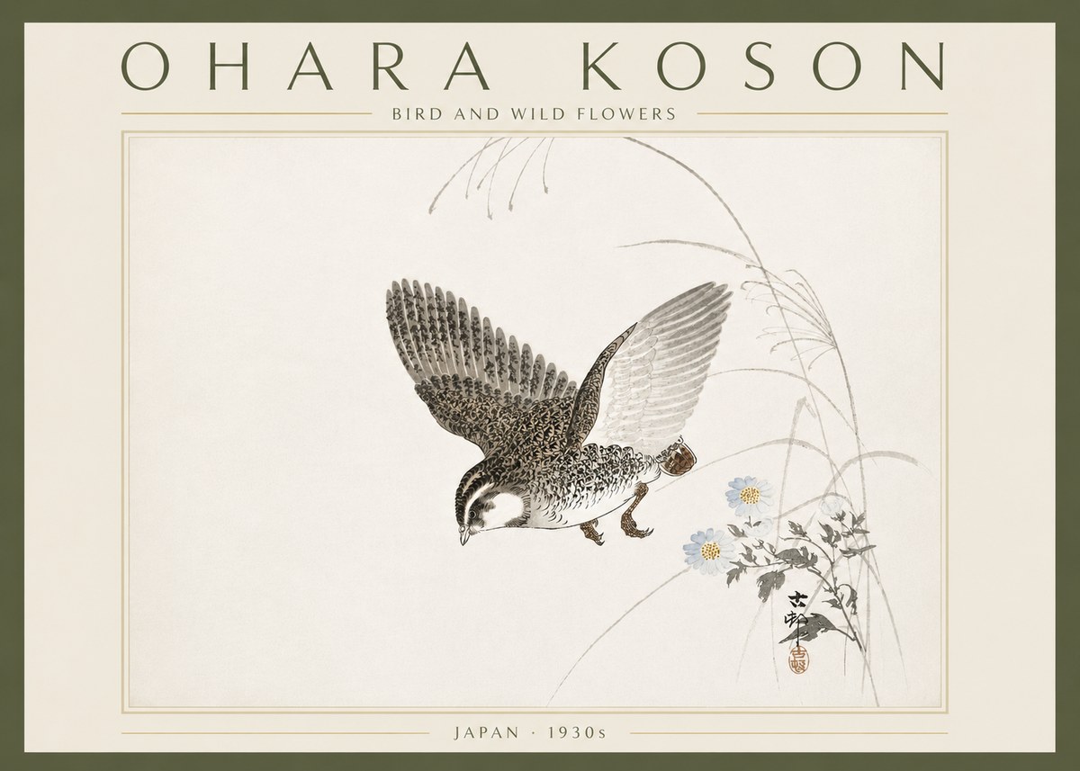 Ohara Koson Bird and Wild Flowers No6 - Poster