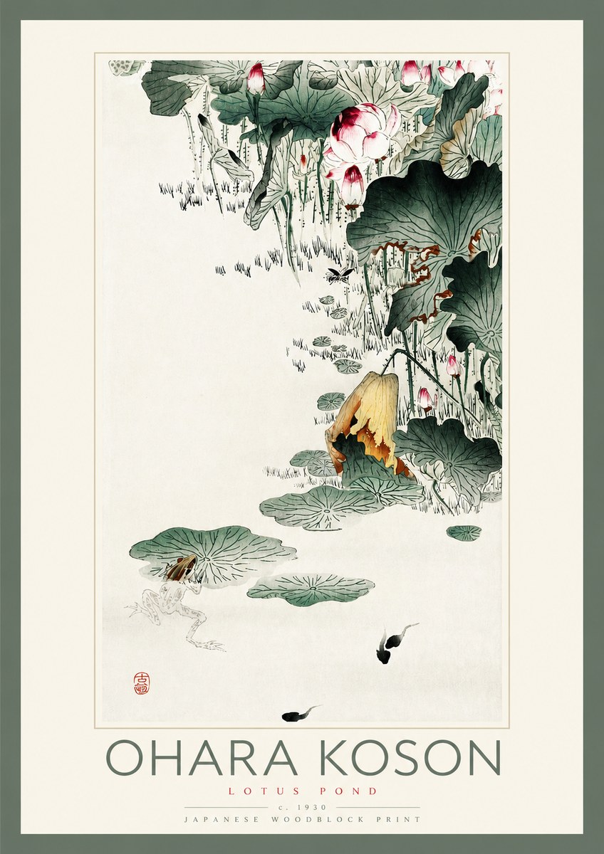 Ohara Koson Lotus Pond No2 - Poster