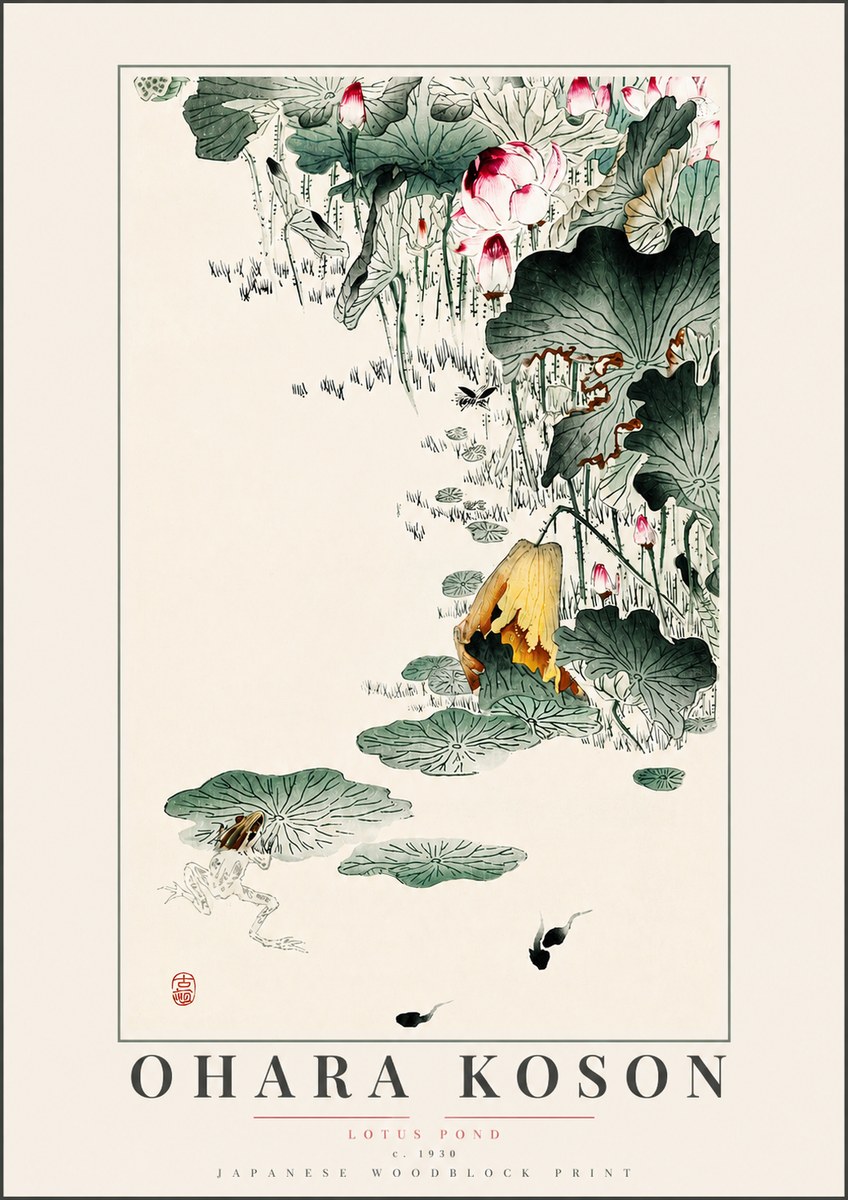 Ohara Koson Lotus Pond No3 - Poster