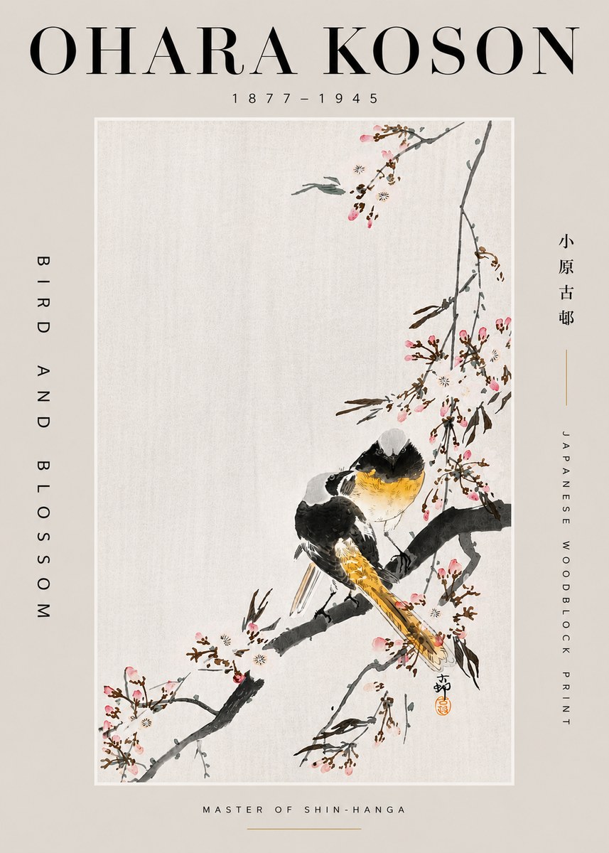 Ohara Koson Bird and Blossom No5 - Poster