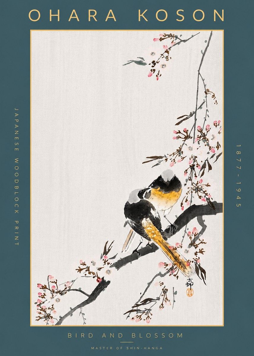 Ohara Koson Bird and Blossom No6 - Poster