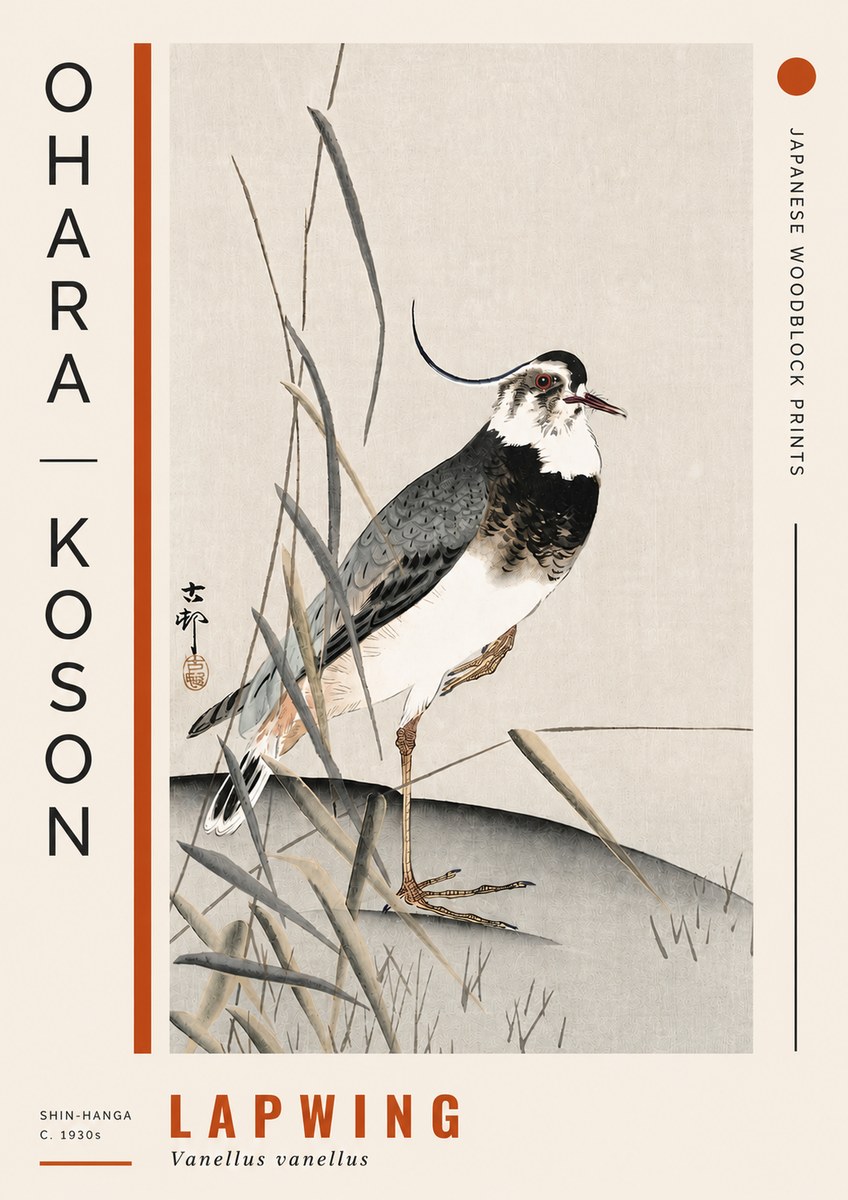 Ohara Koson Lapwing No4 - Poster