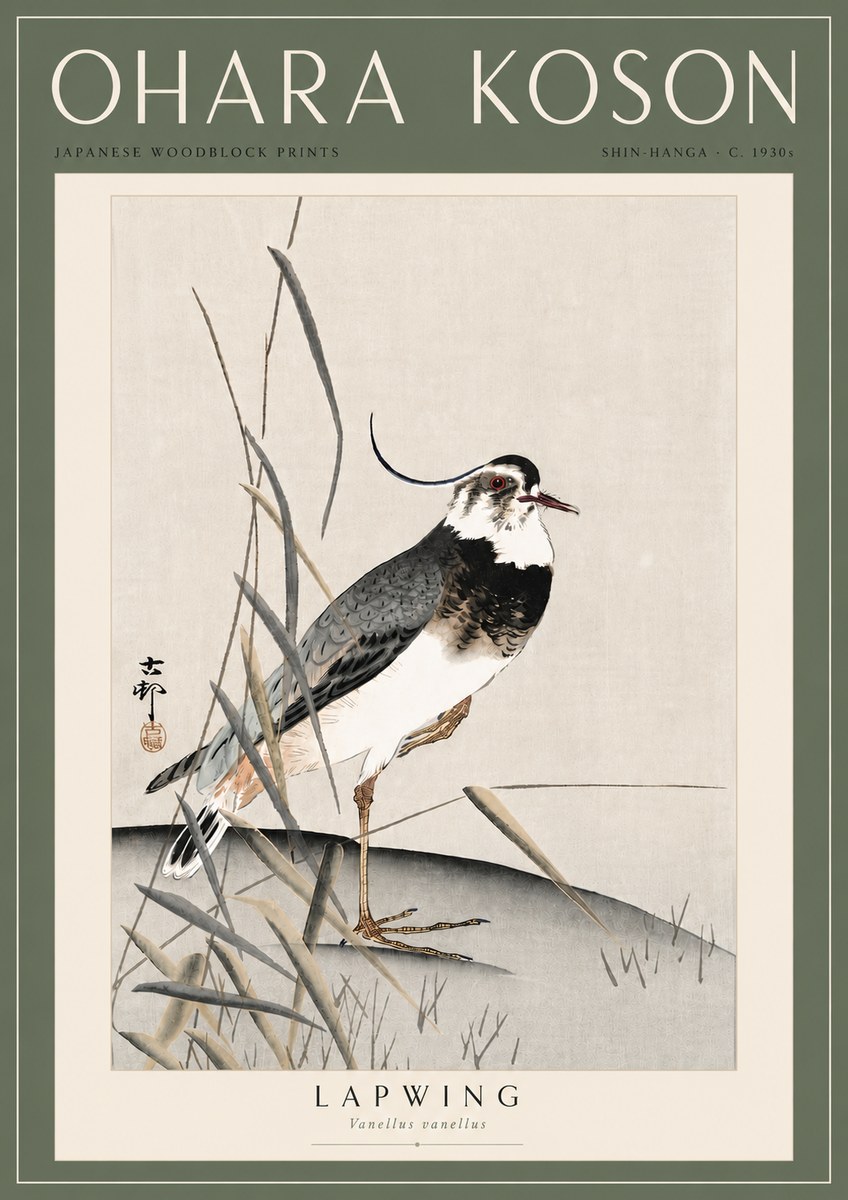 Ohara Koson Lapwing No6 - Poster