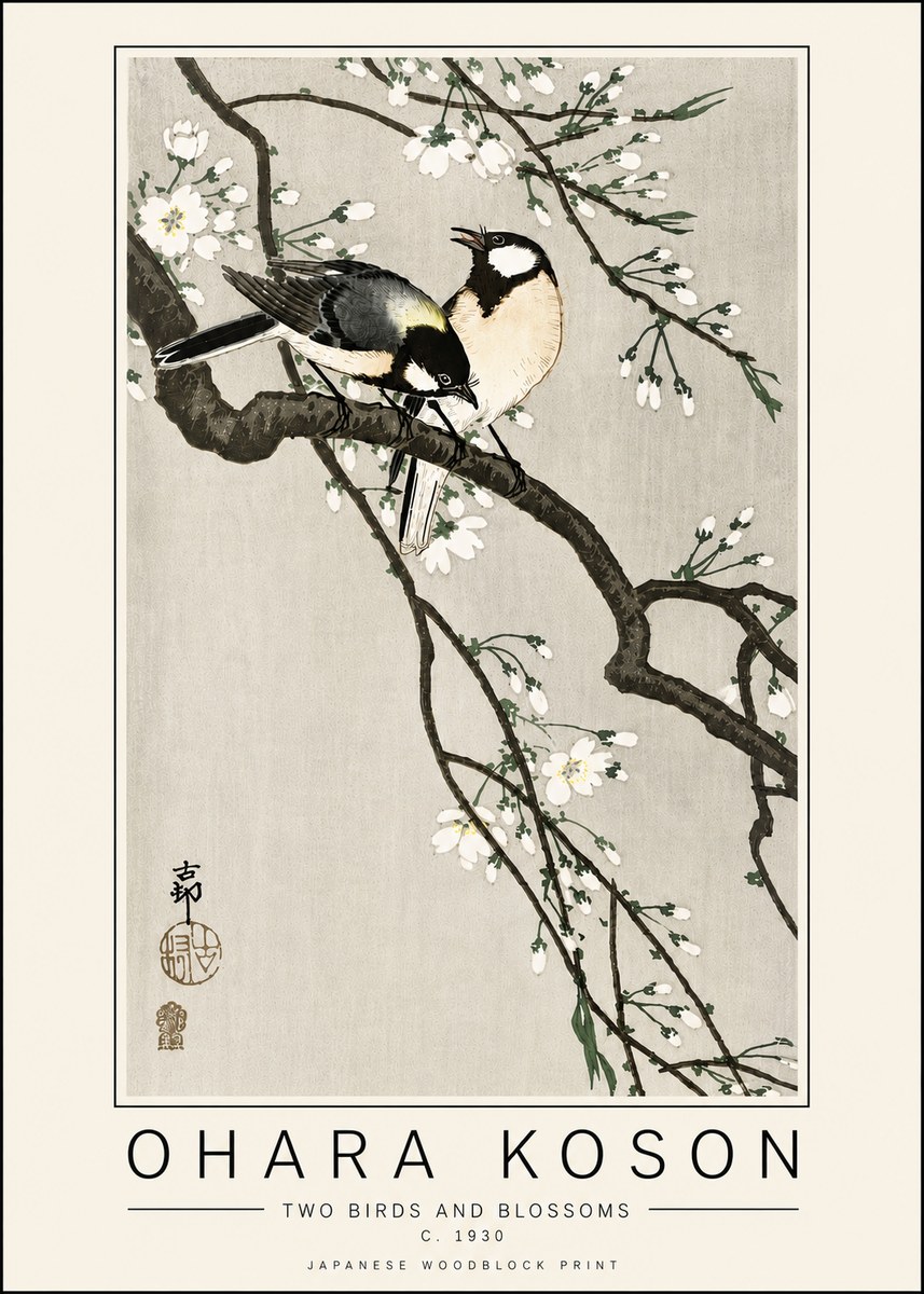 Ohara Koson Two Birds and Blossoms II No6 - Poster