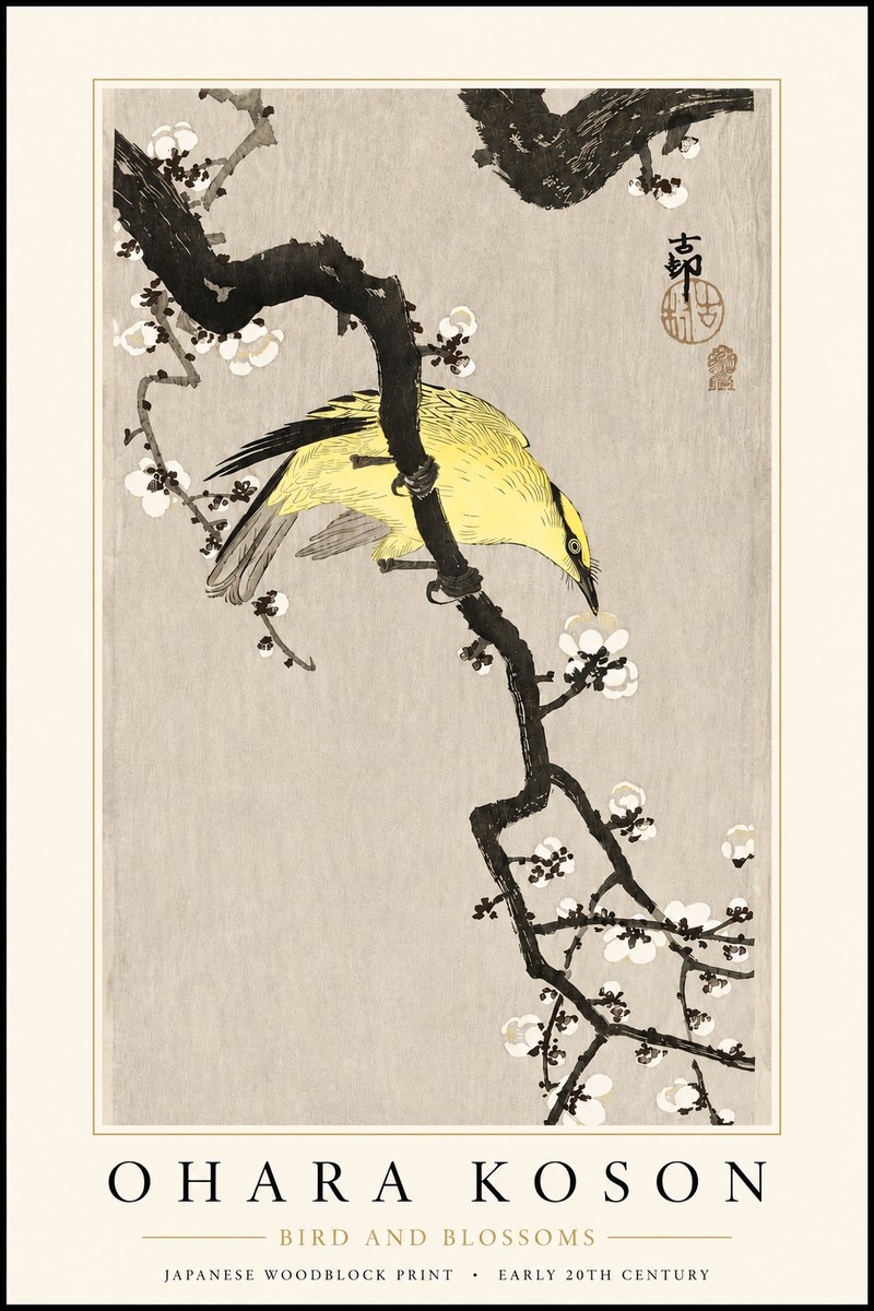 Ohara Koson Bird and Blossoms No3 - Poster