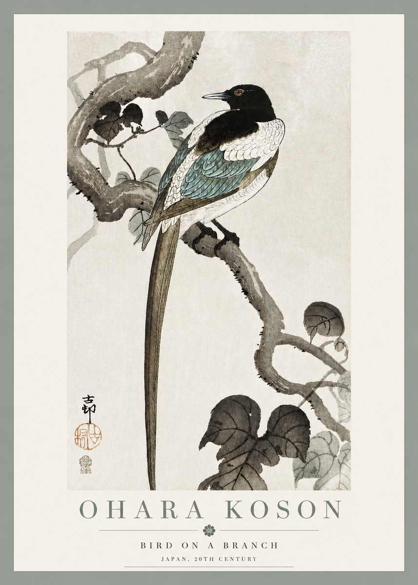 Ohara Koson Bird on a Branch IV No3 - Poster