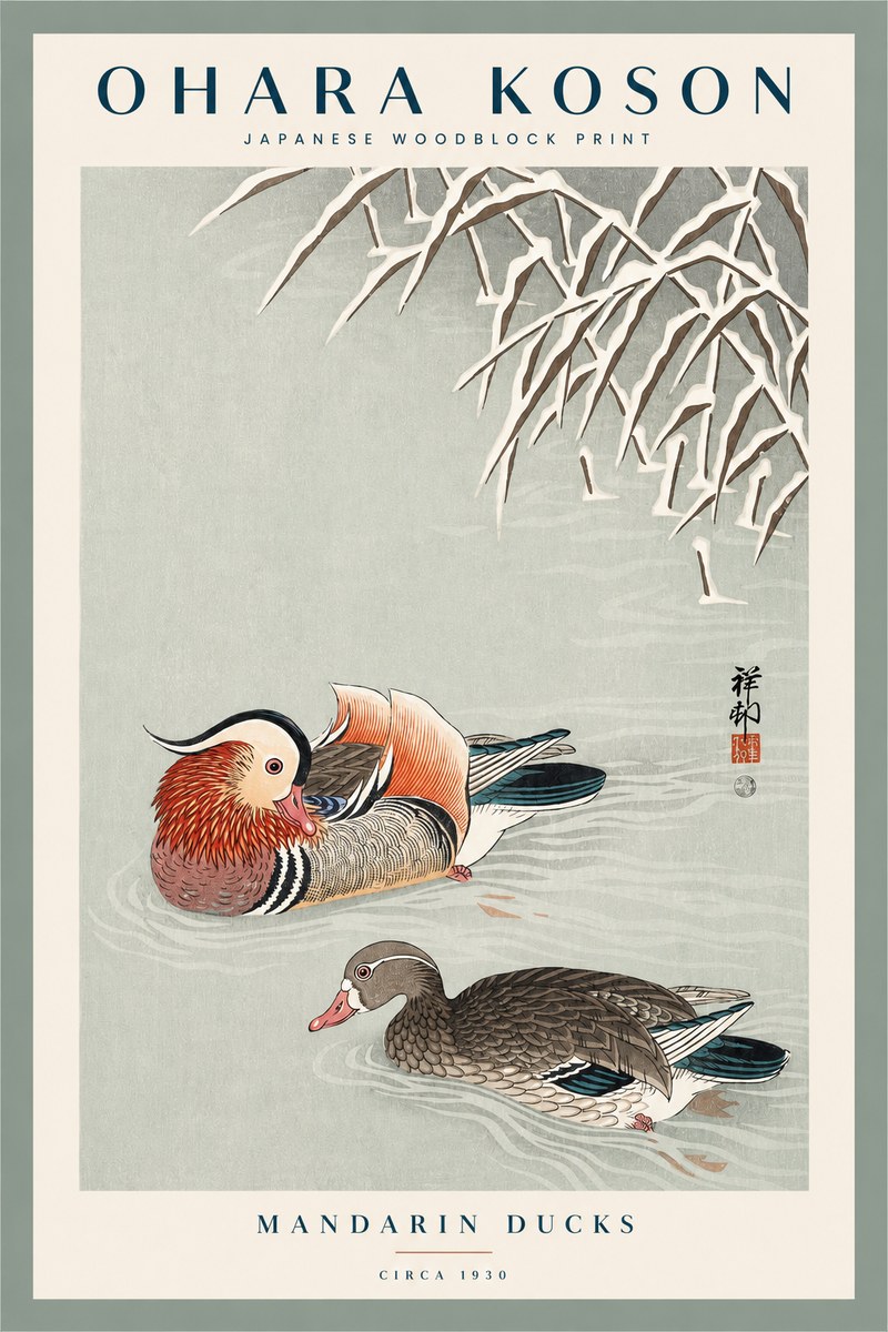 Ohara Koson Mandarin Ducks No2 - Poster