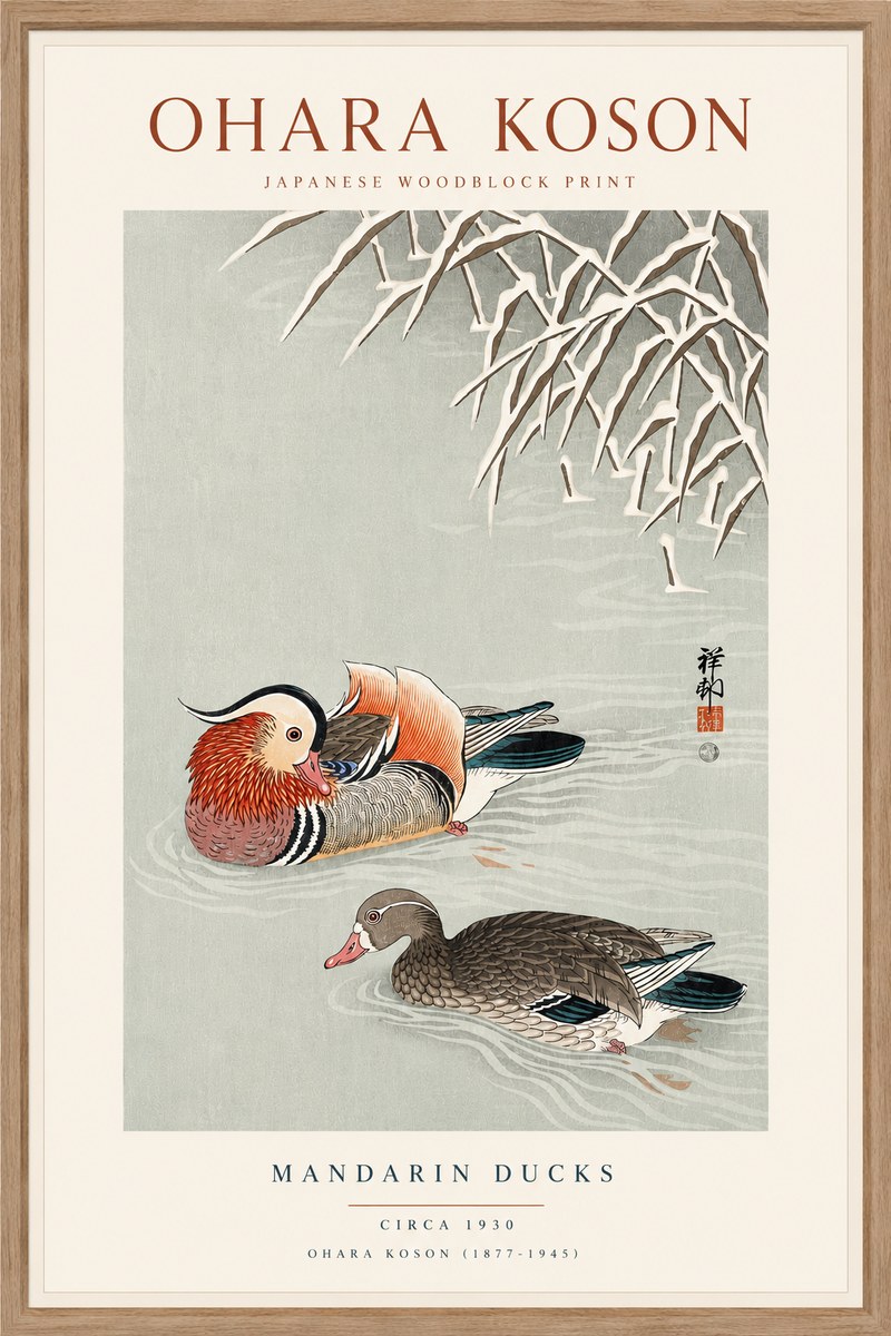 Ohara Koson Mandarin Ducks No6 - Poster