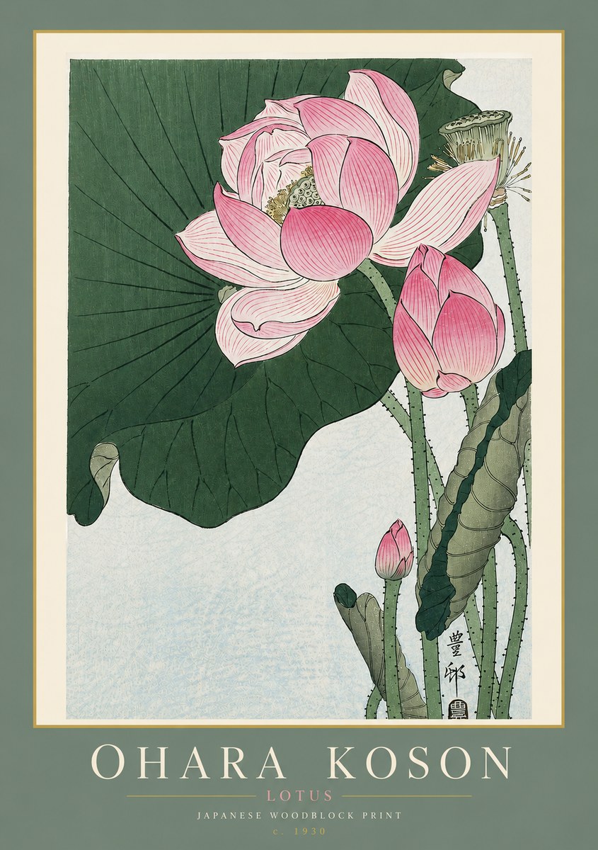 Ohara Koson Lotus II No4 - Poster