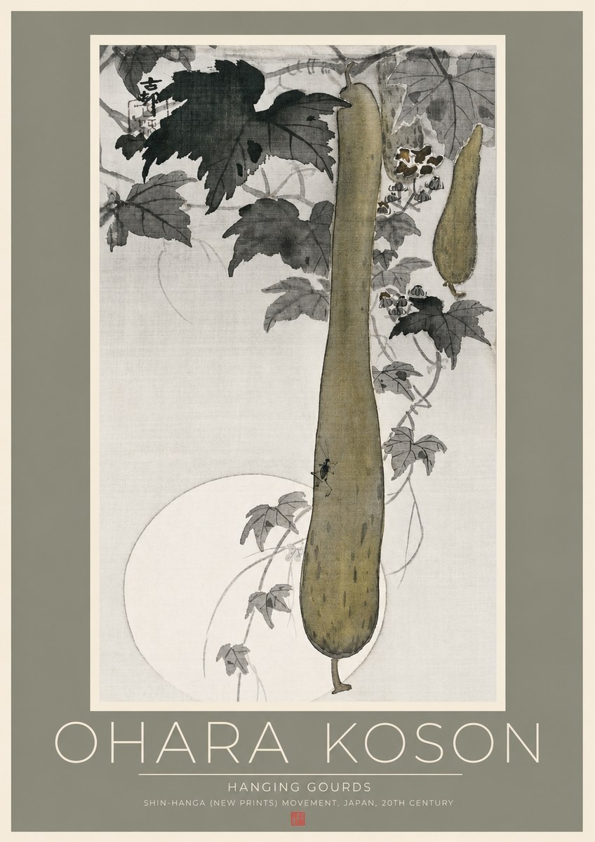Ohara Koson Hanging Gourds No2 - Poster