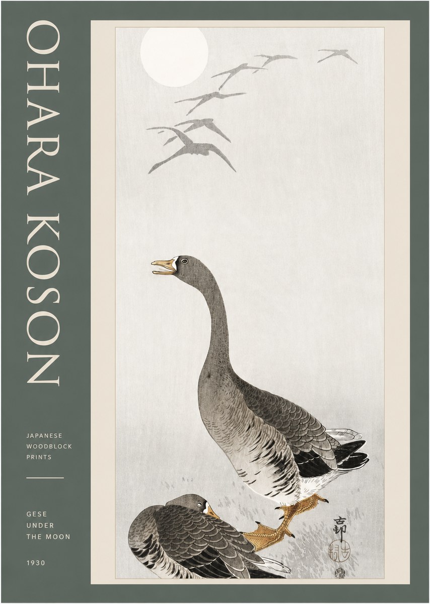 Ohara Koson Gese Under the Moon No2 - Poster