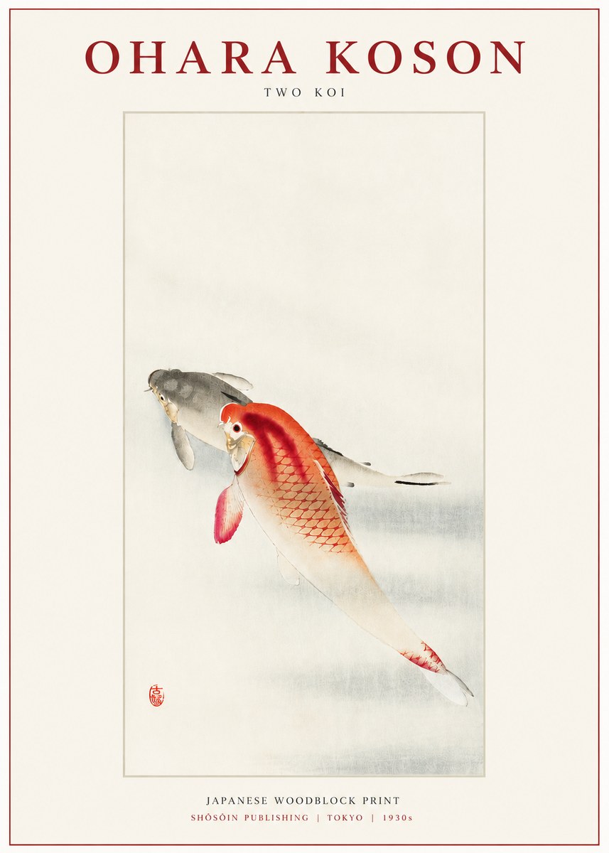 Ohara Koson Two Koi II No3 - Poster