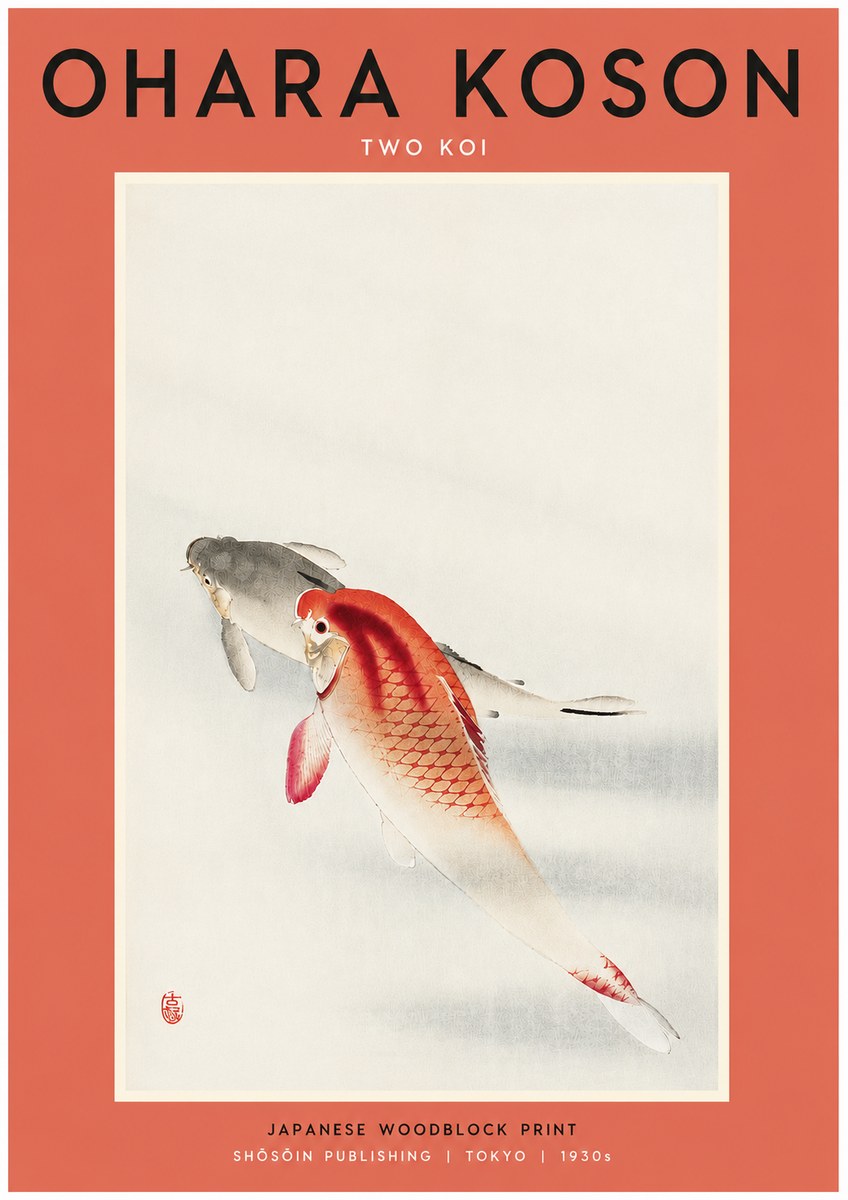 Ohara Koson Two Koi II No4 - Poster