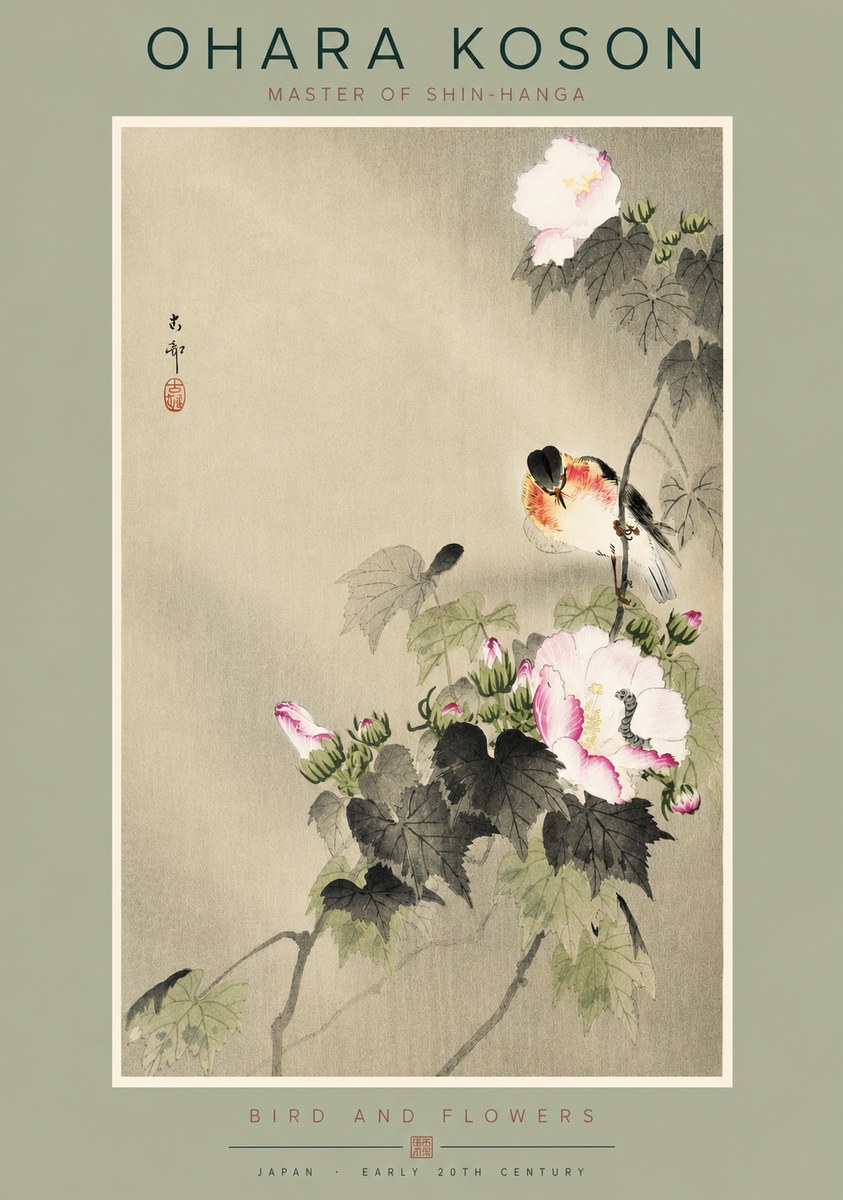 Ohara Koson Bird and Flowers No2 - Poster